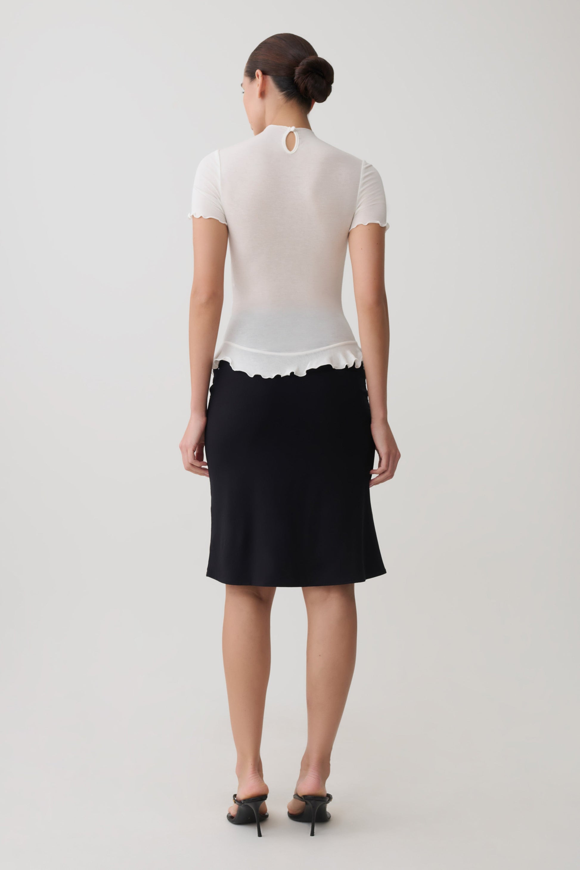 Nira Short Sleeve Ruffle Top - White #5