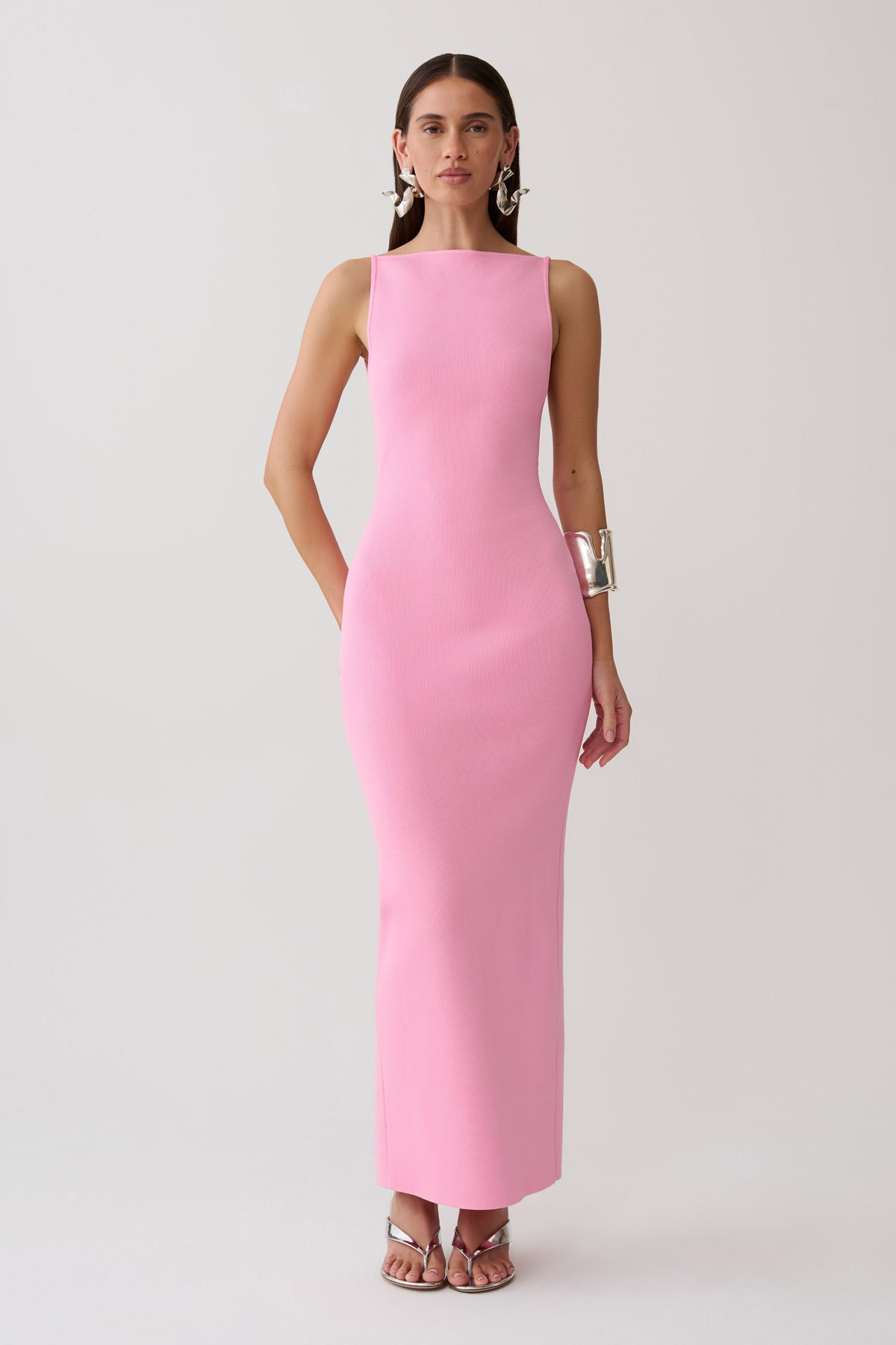 Robin Strappy Back Bandage Maxi Dress - Lipstick Pink #5