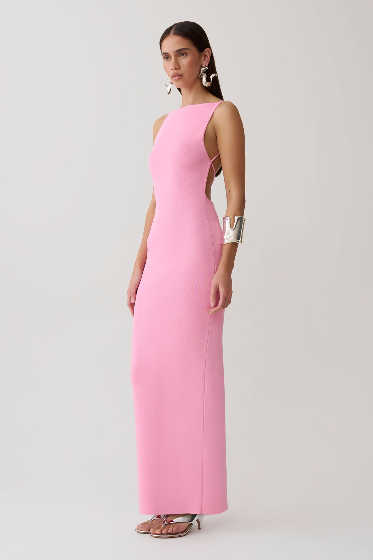 Robin Strappy Back Bandage Maxi Dress - Lipstick Pink #4