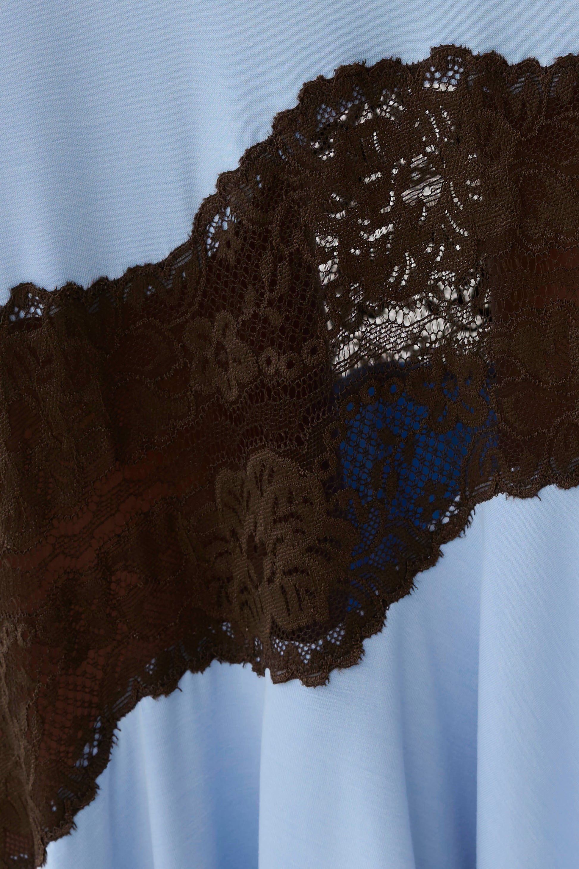 Annis Frilled Hem Lace Midi Dress - Cornflower/Chocolate #6
