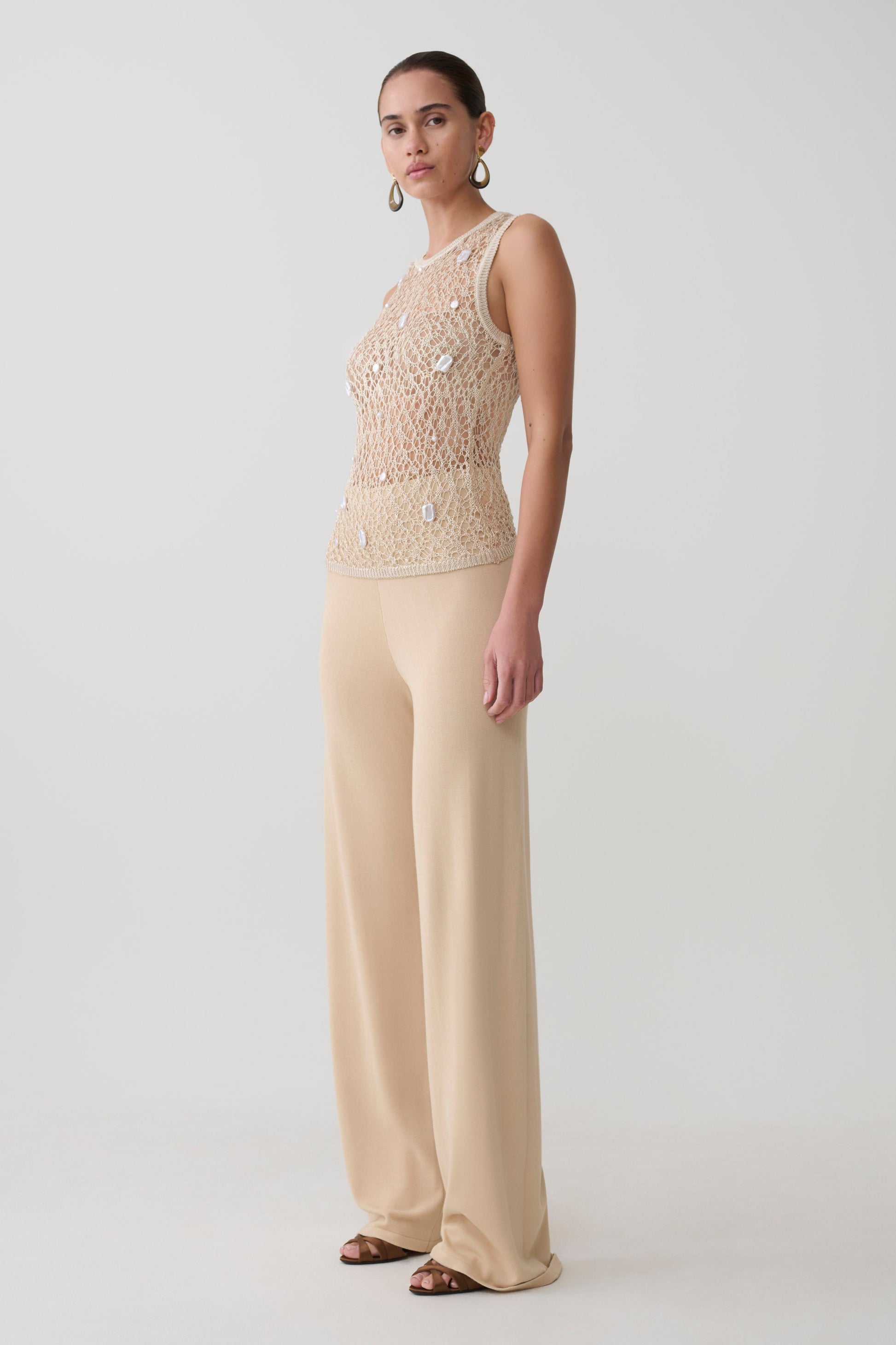 Eloise Pearl Beaded Top - Cream #5