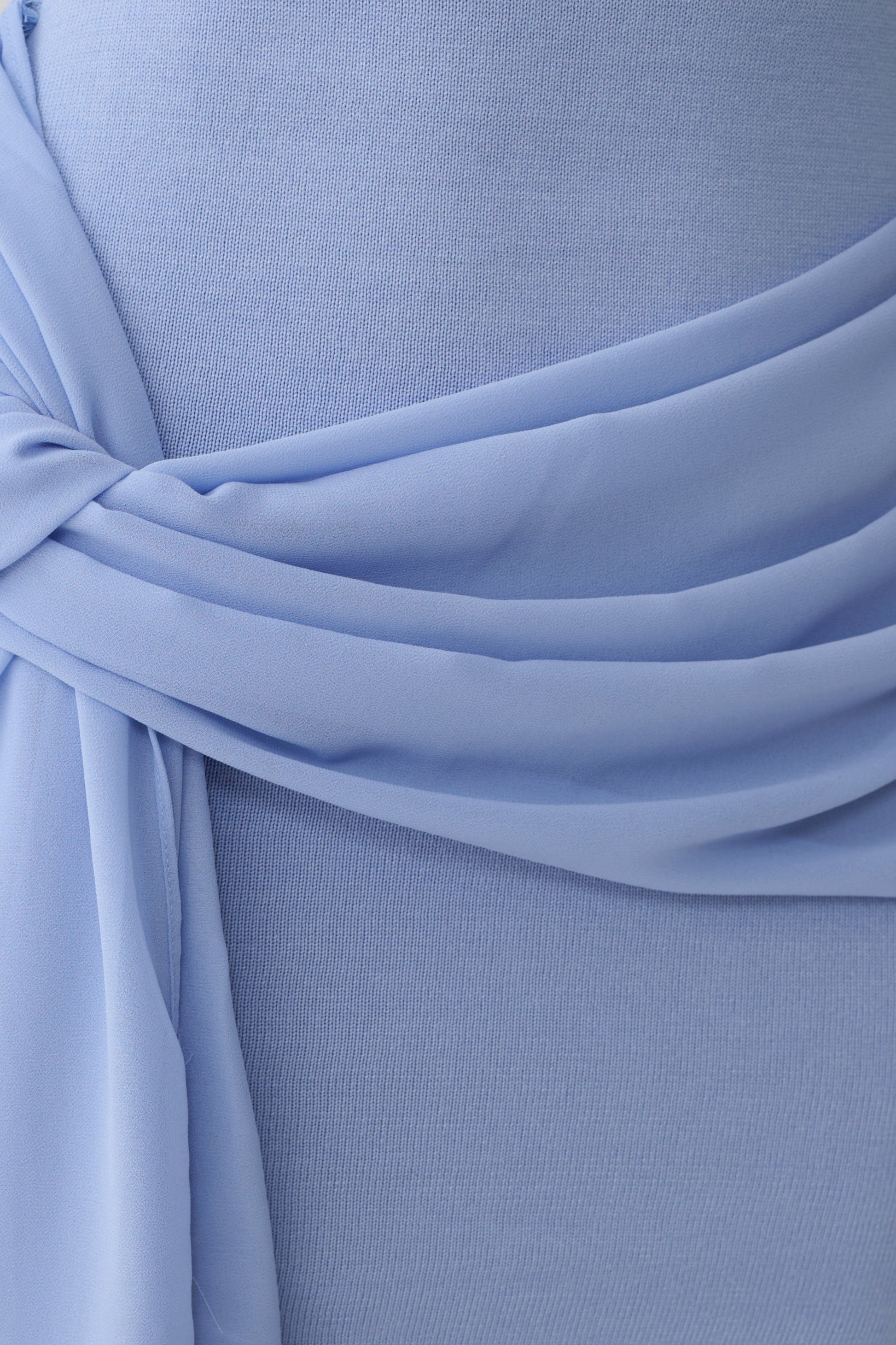 Grayson Knit Chiffon Mini Dress - Cornflower Blue #9