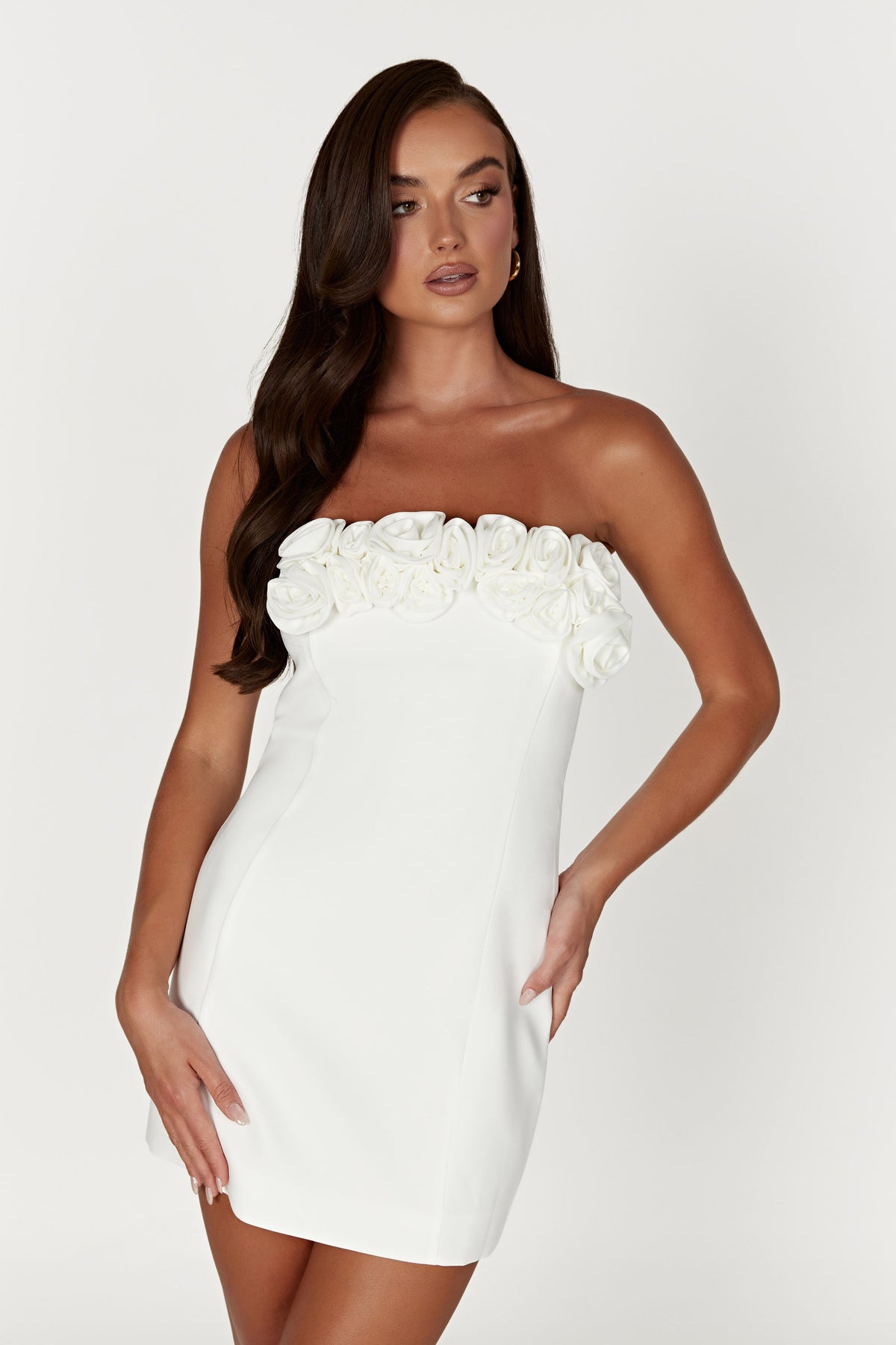 Brooks Rose Mini Dress - White #6