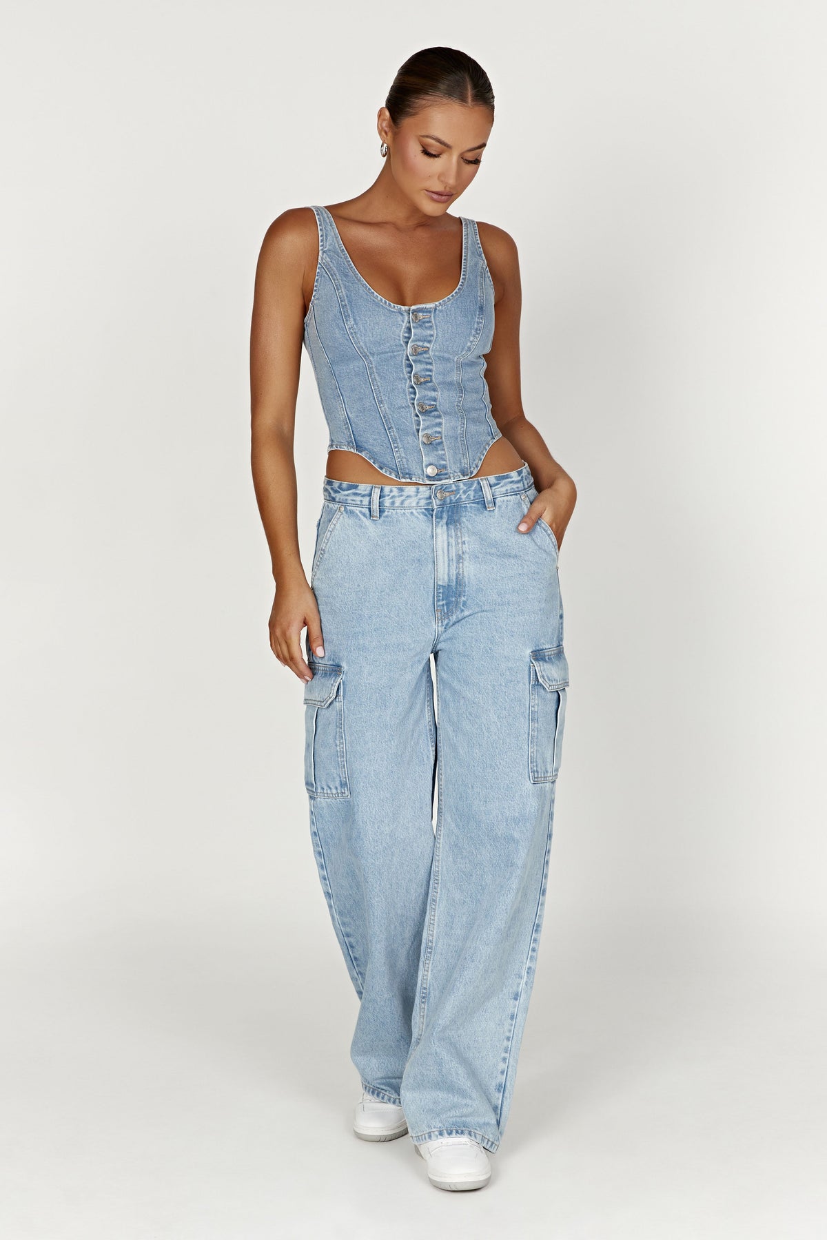 Jagger Mid Rise Oversized Denim Jean - Mid Blue #7