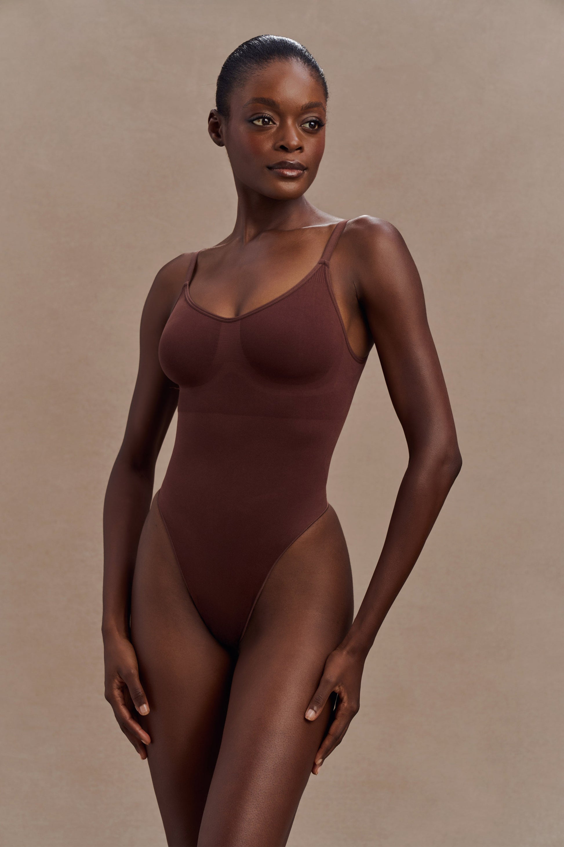Alyssa Backless Shapewear Bodysuit - Espresso #3