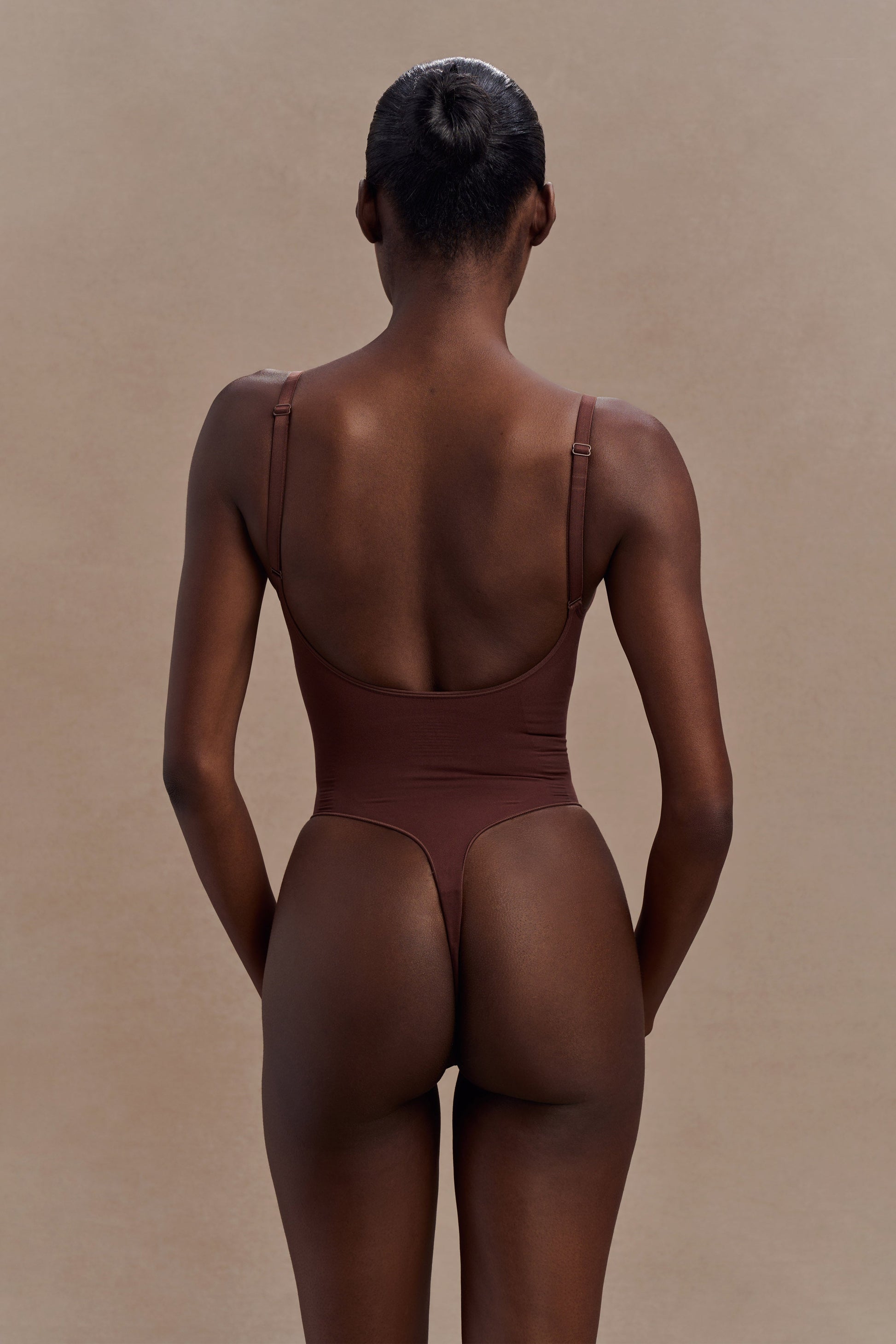 Alyssa Backless Shapewear Bodysuit - Espresso #2