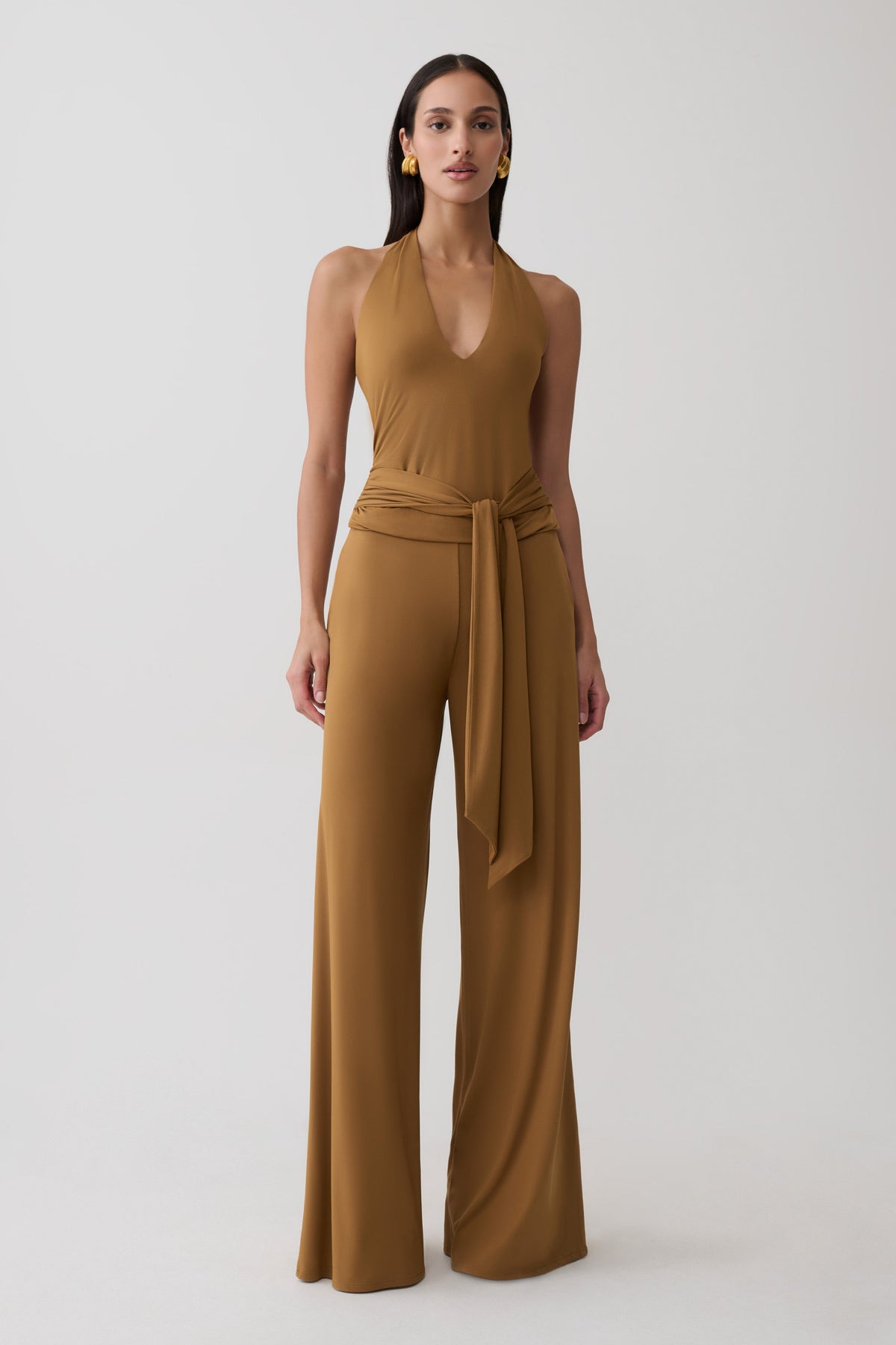 Daine Peached Jersey Halter Top - Caramel #7