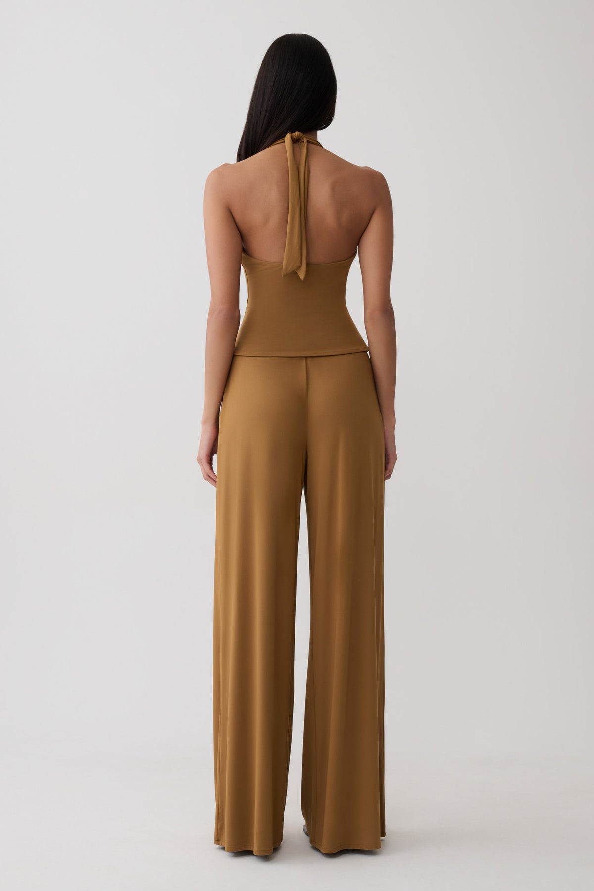 Daine Peached Jersey Halter Top - Caramel #5