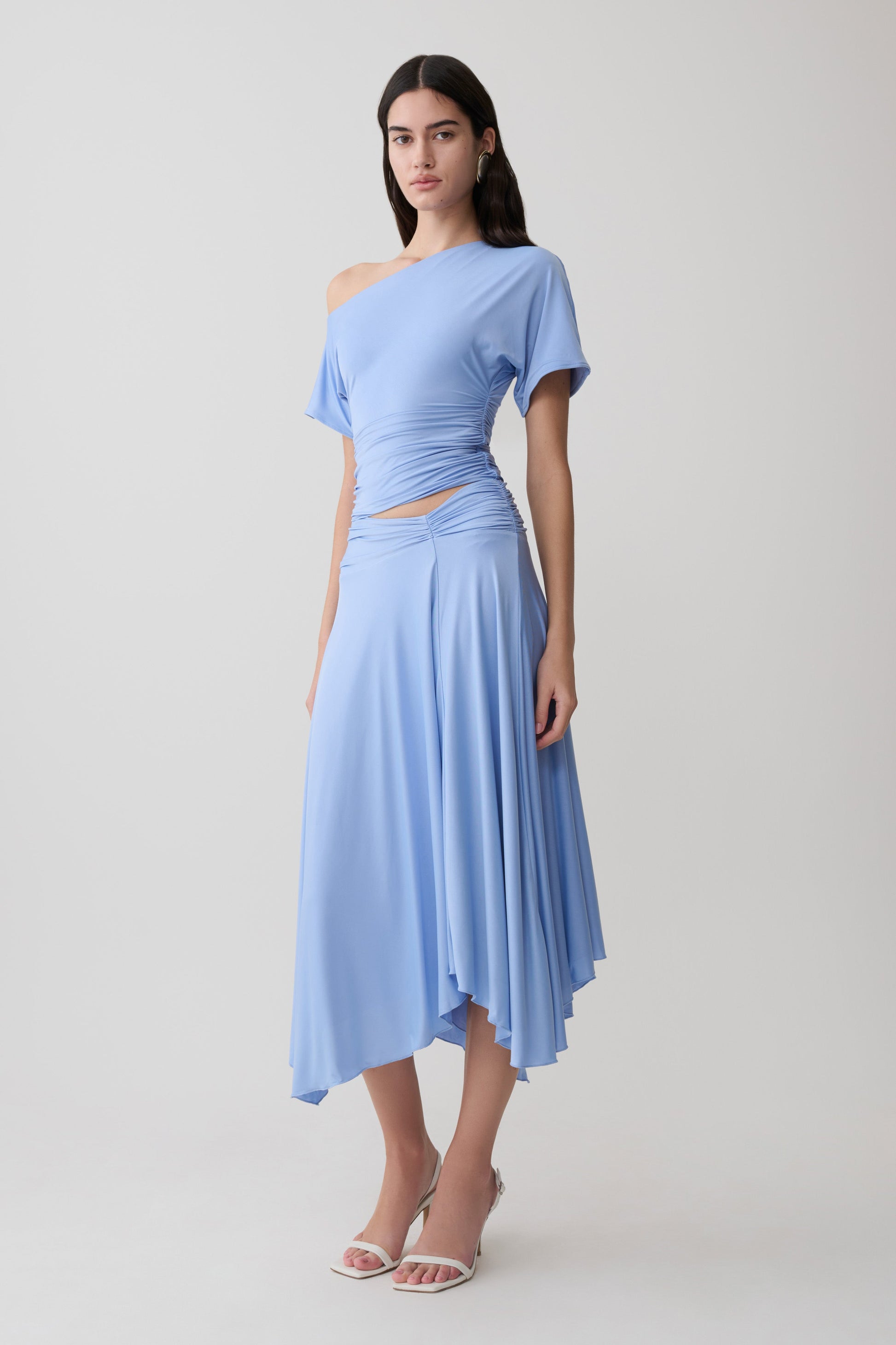 Luu Off Shoulder Slinky Top - Sea Blue #5