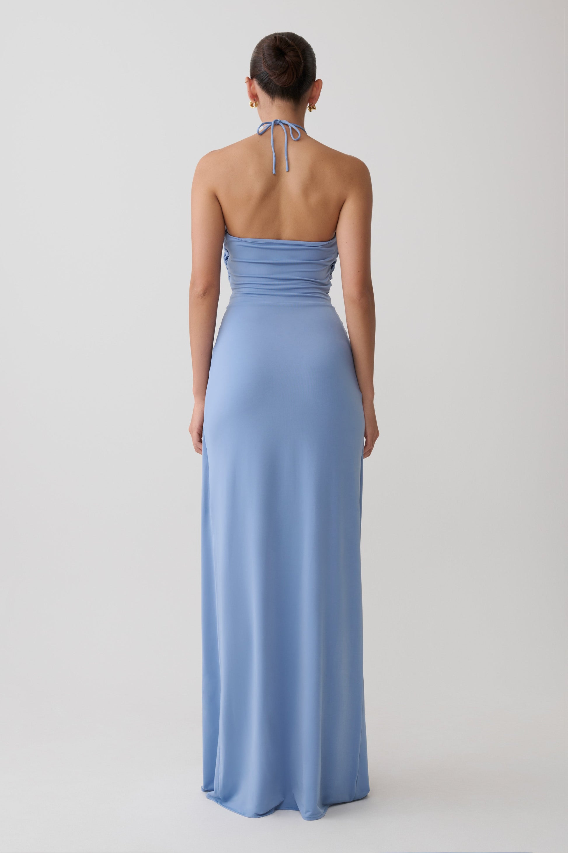 Quincy Halter Maxi Dress With Hardware - Cornflower Blue #2
