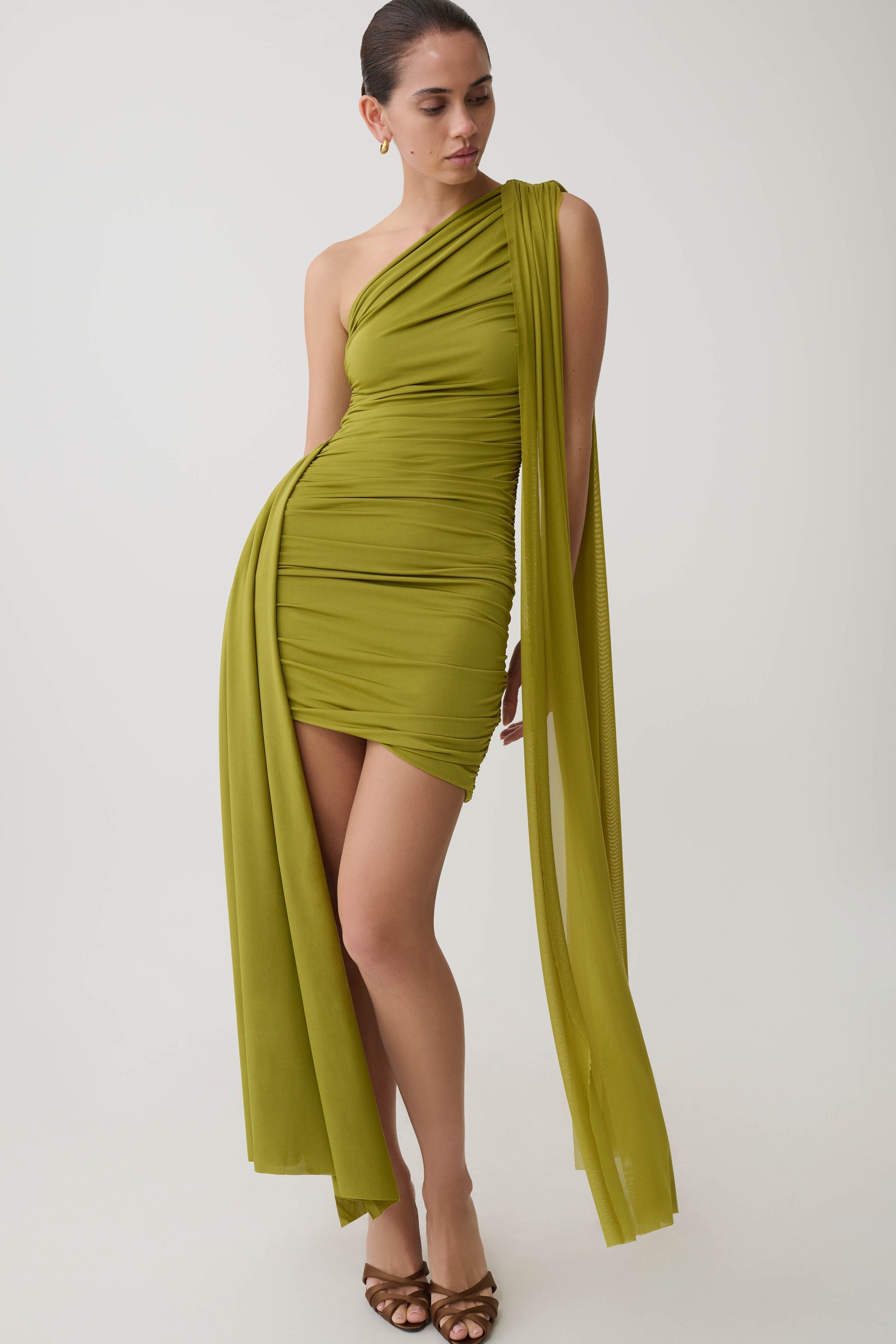 Asher Mini Dress - Olive #3