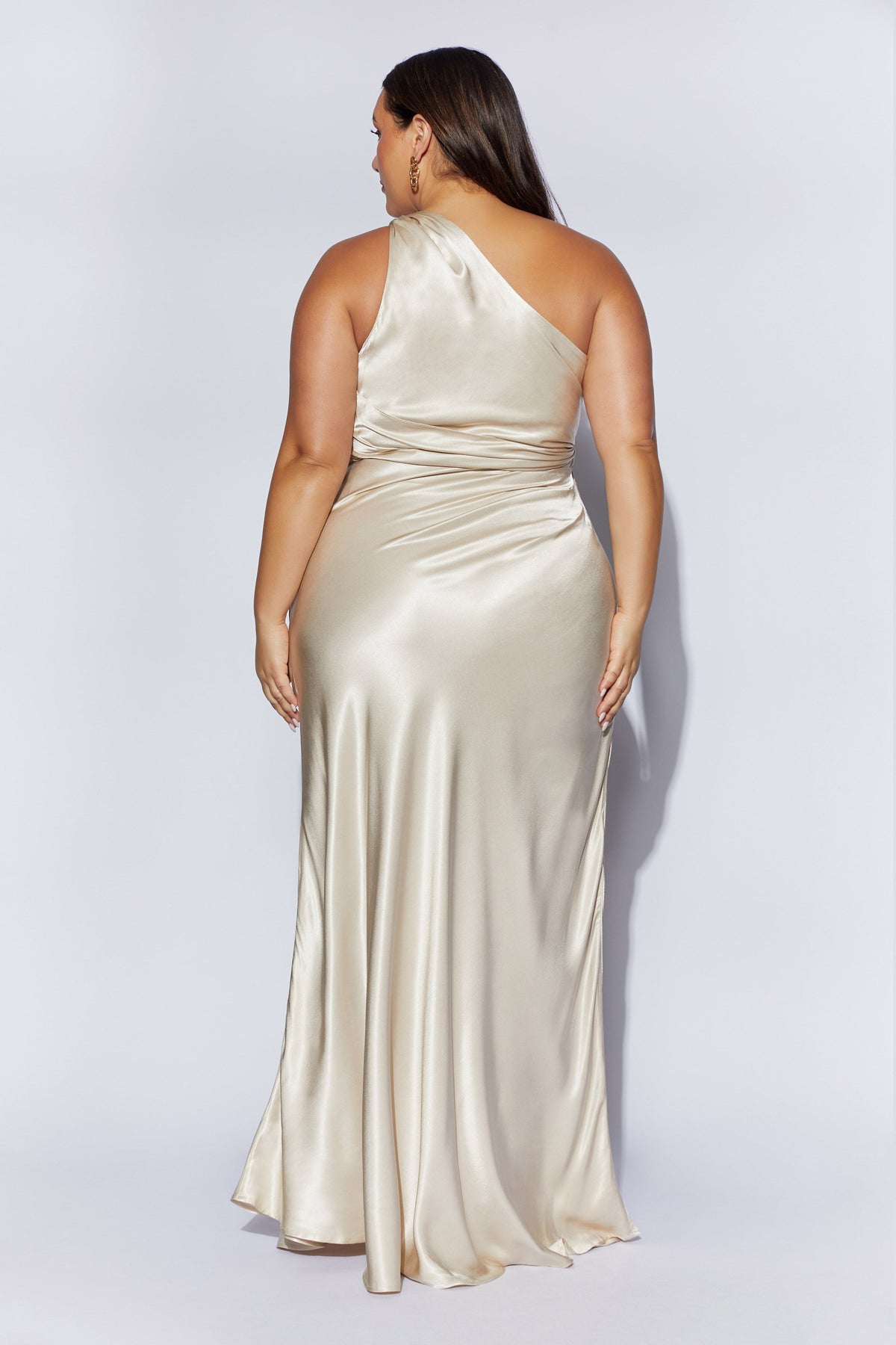 Calliope One Shoulder Maxi Dress - Blush Gold #11