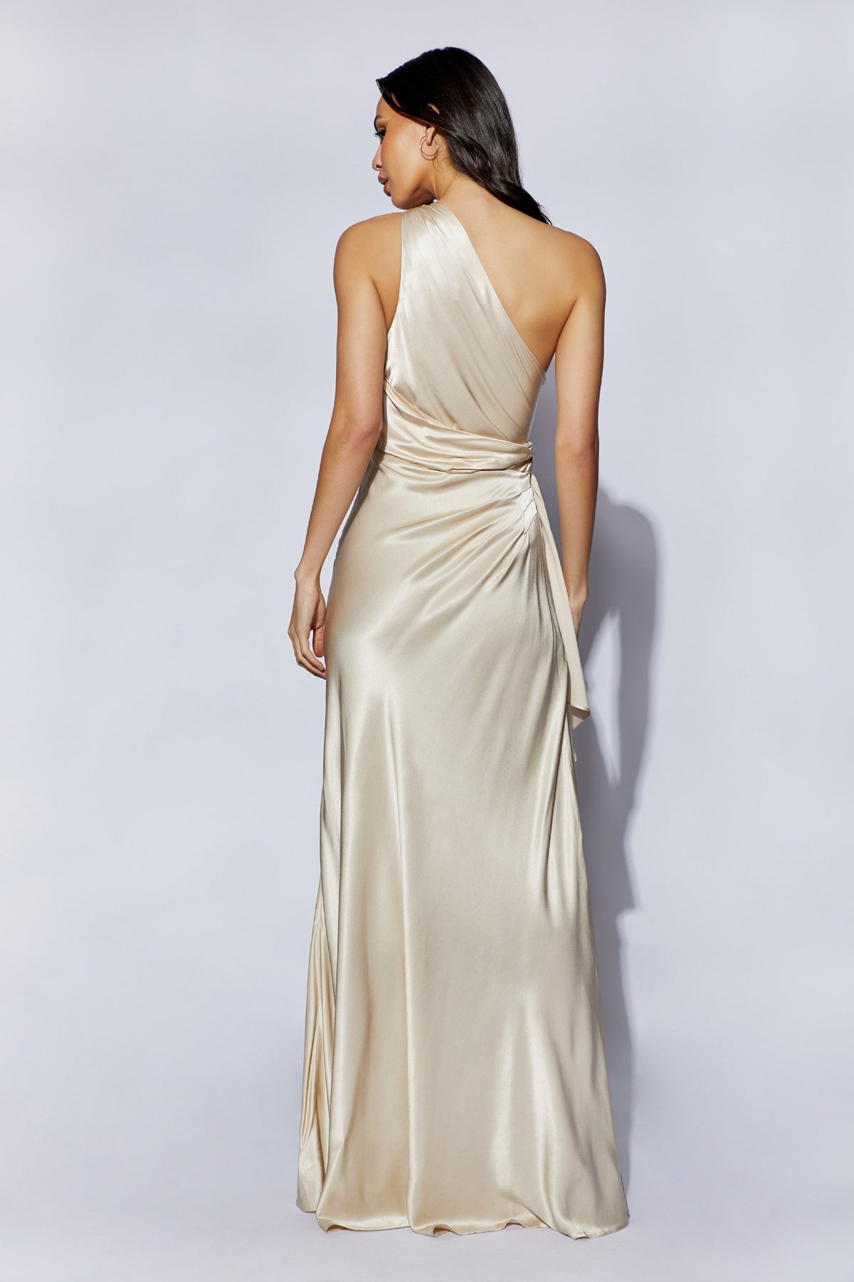 Calliope One Shoulder Maxi Dress - Blush Gold #2