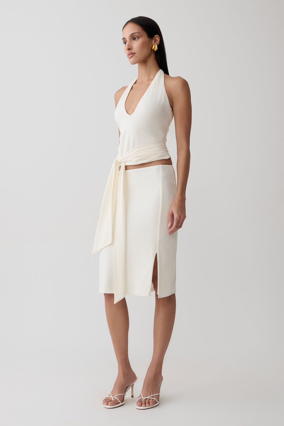 Daine Peached Jersey Halter Top - Ivory #4