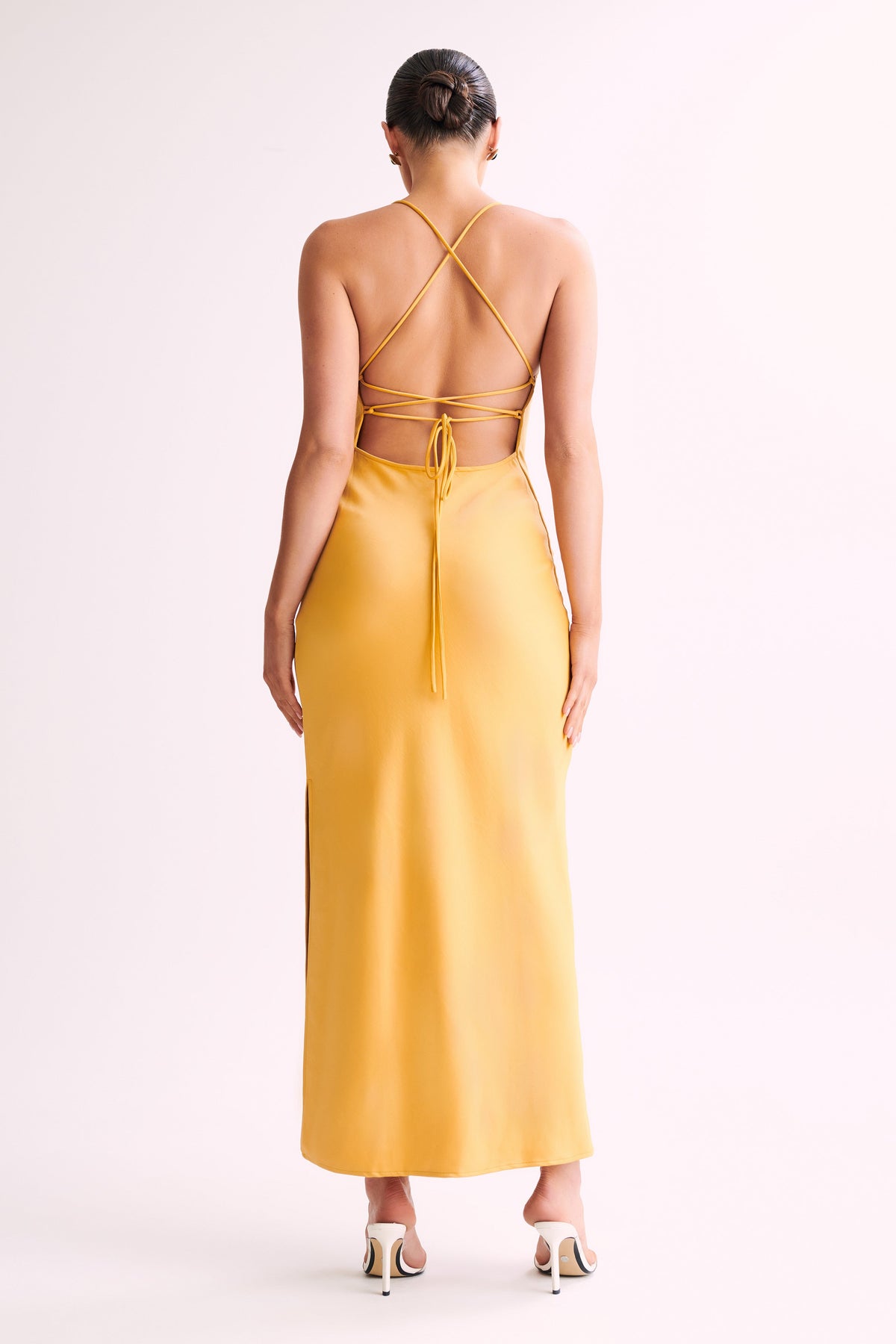 Sydney Straight Neck Slip Maxi Dress - Yellow #2