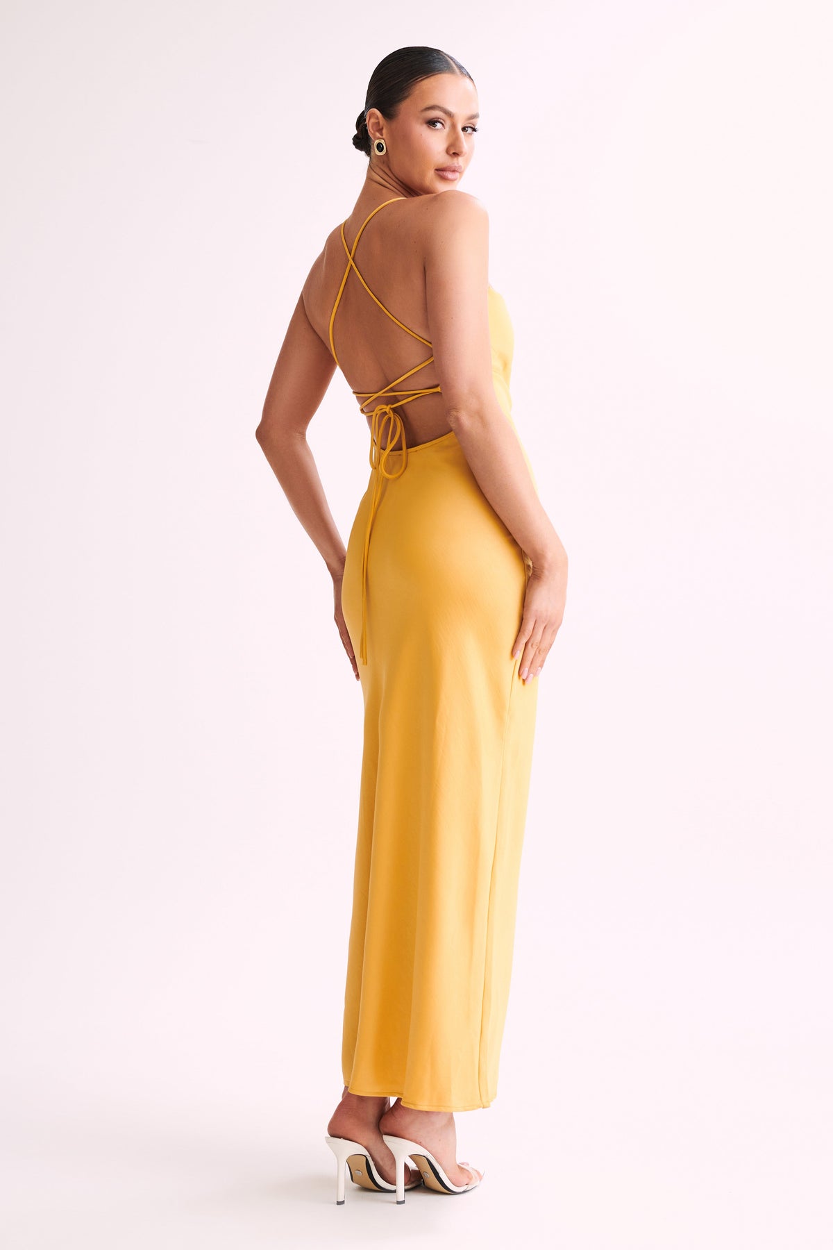 Sydney Straight Neck Slip Maxi Dress - Yellow #5