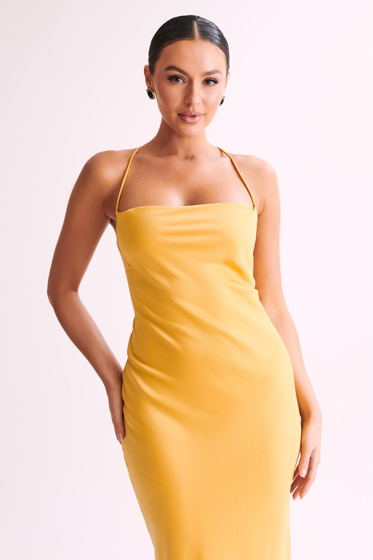 Sydney Straight Neck Slip Maxi Dress - Yellow #7