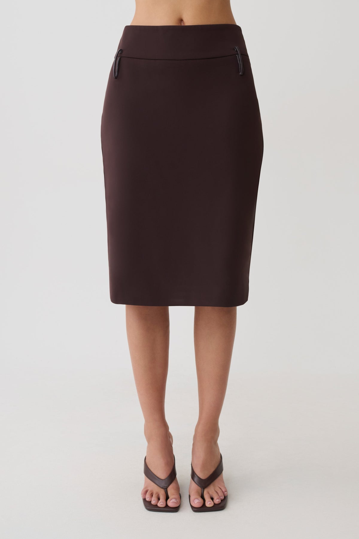 Brooke Suiting Midi Skirt - Burgundy #7