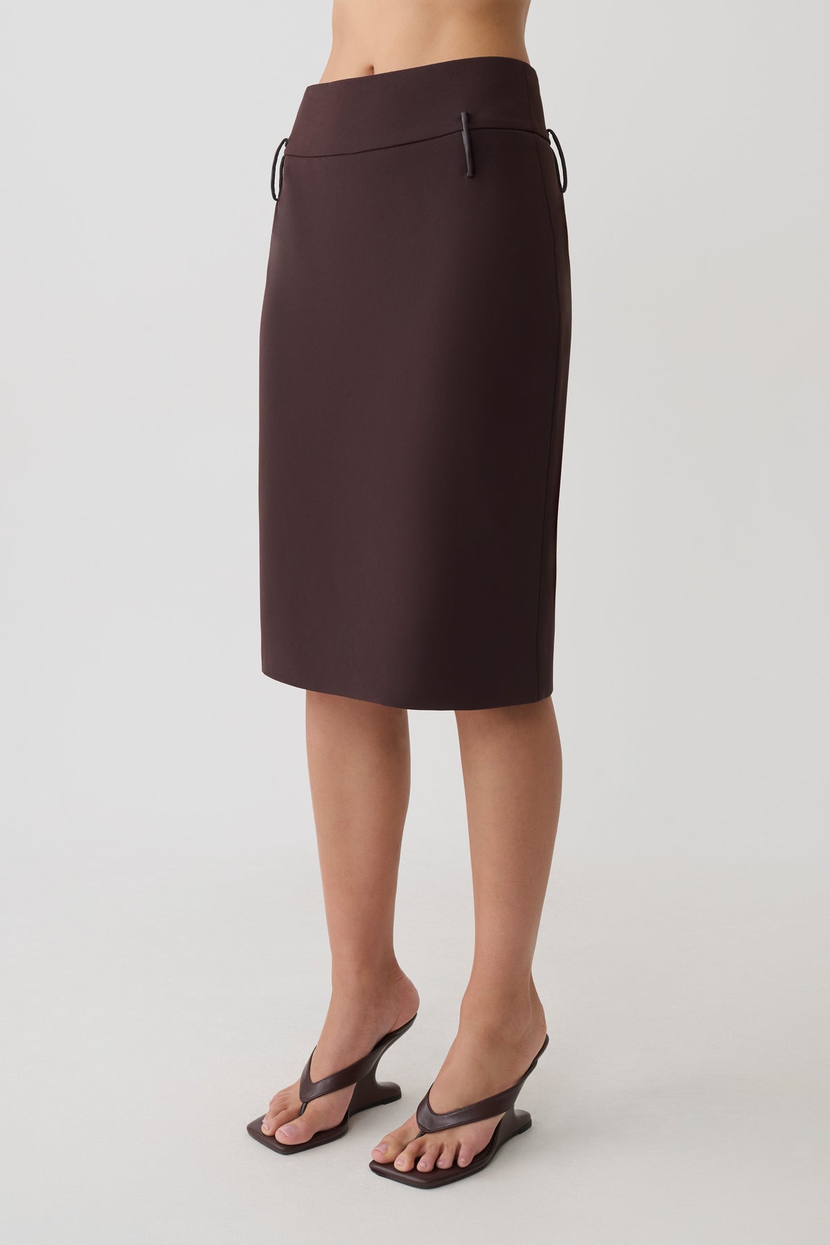 Brooke Suiting Midi Skirt - Burgundy