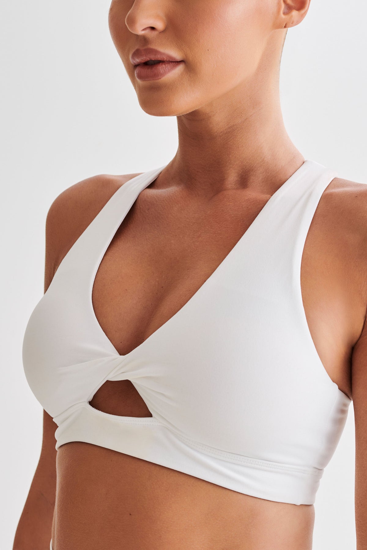 Jackie Twist Crop Top - White #4