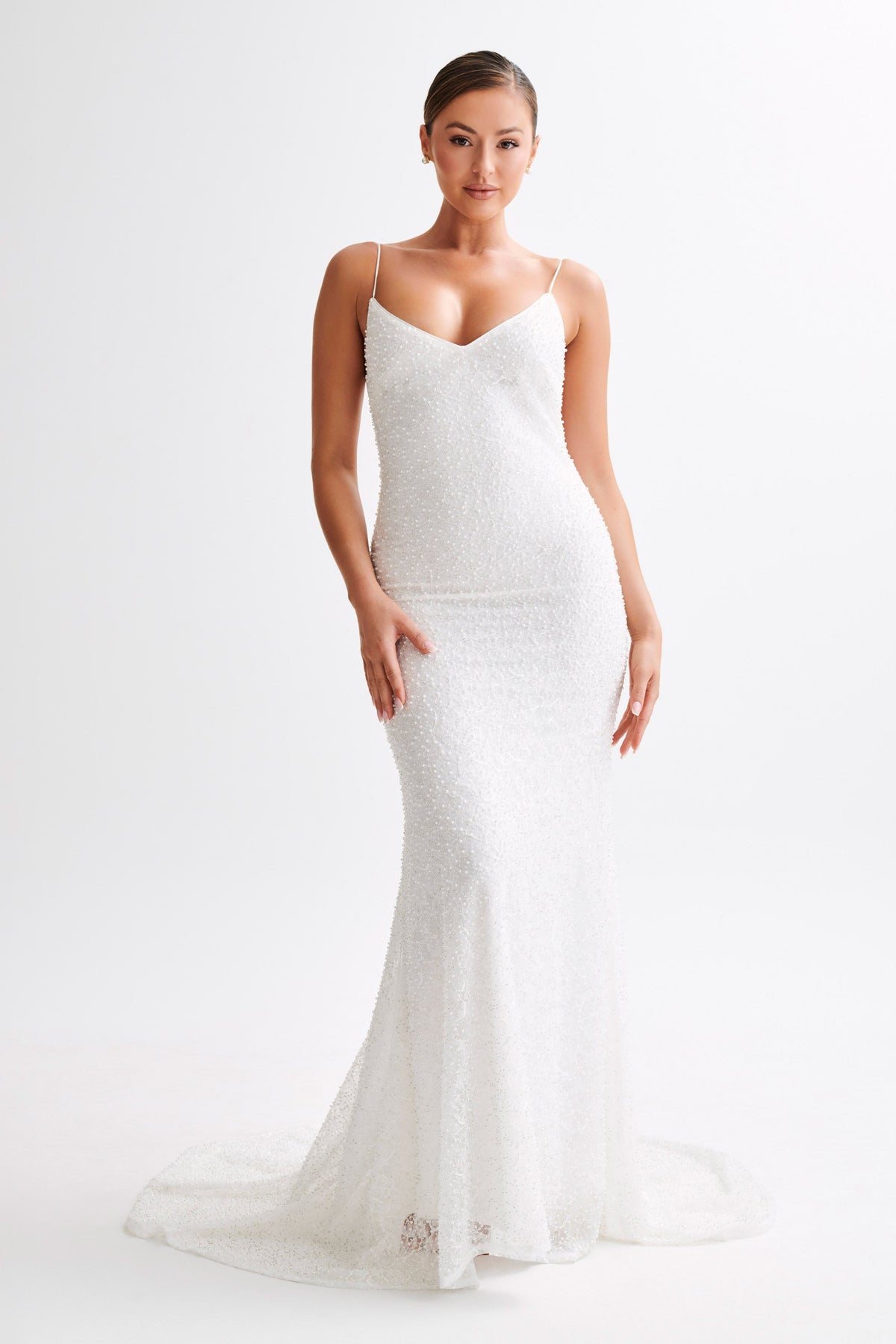 Catalina Pearl Beaded Wedding Gown - White #2