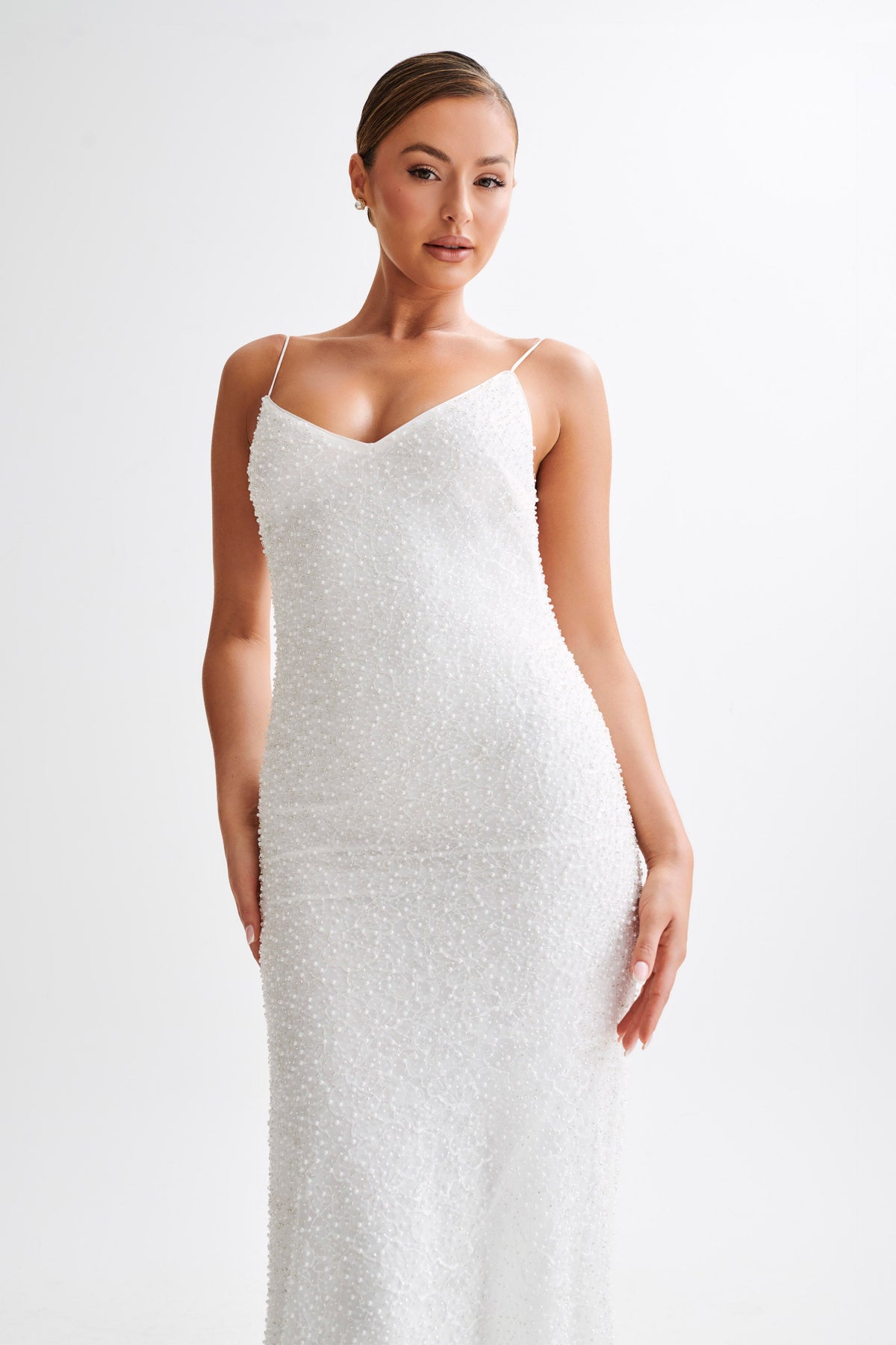 Catalina Pearl Beaded Wedding Gown - White #7