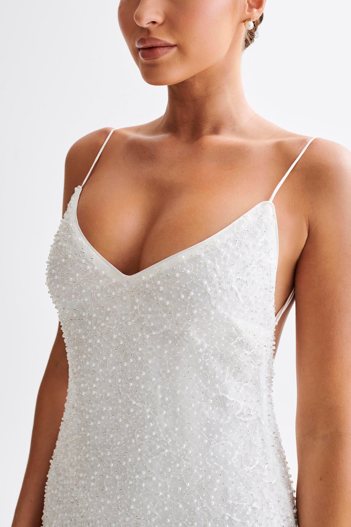 Catalina Pearl Beaded Wedding Gown - White #9