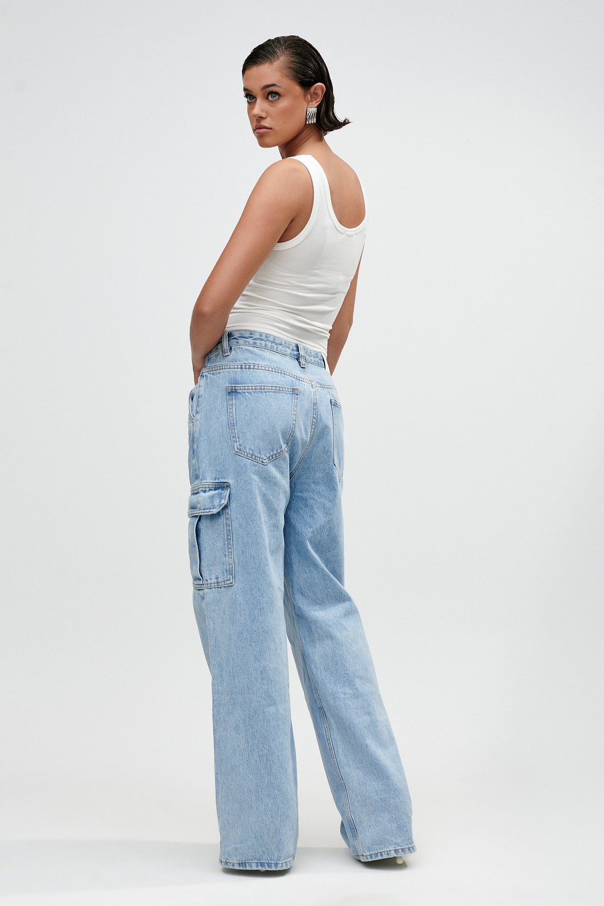 Jagger Mid Rise Oversized Denim Jean - Mid Blue #3