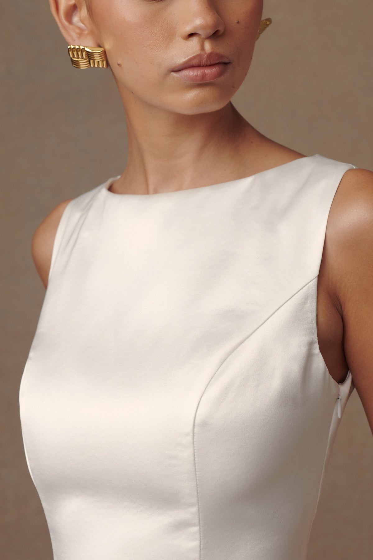 Fontanne Satin Wedding Gown - White #4