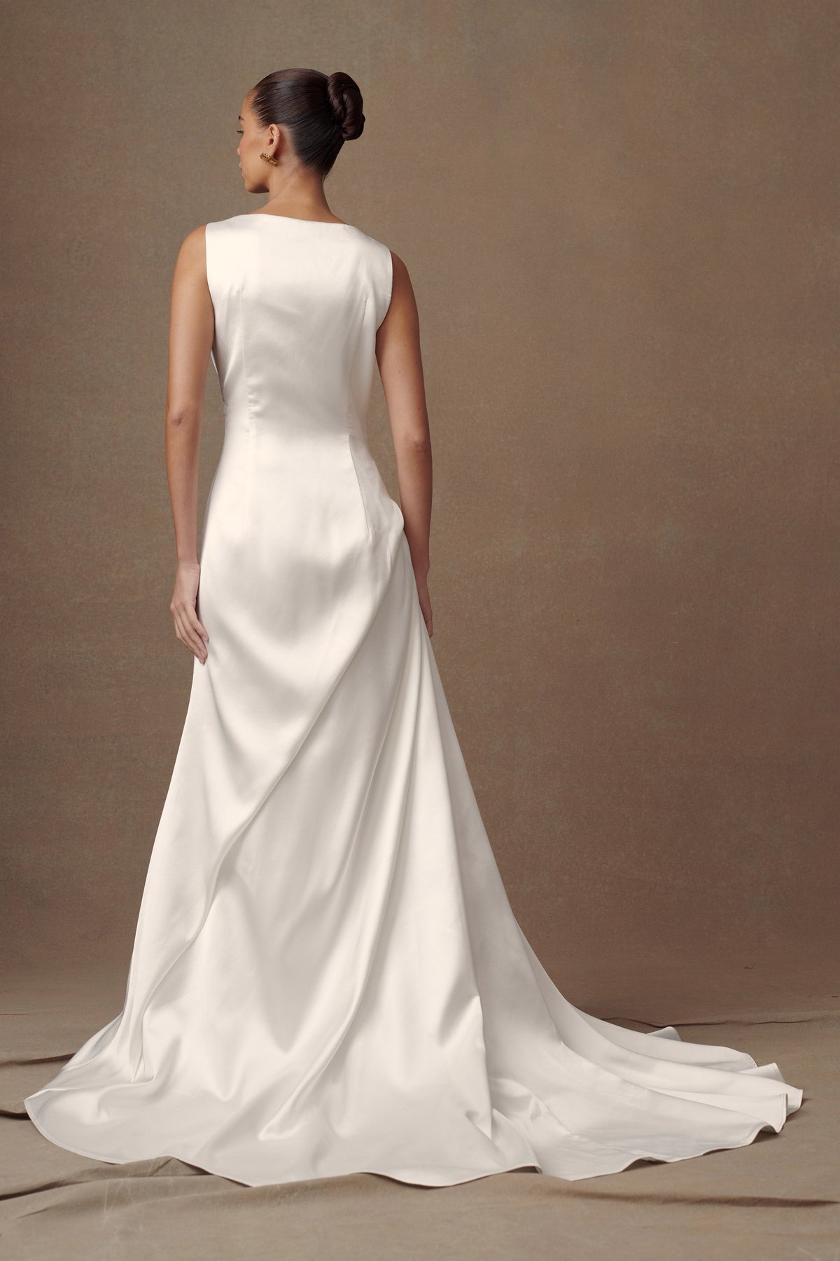 Fontanne Satin Wedding Gown - White #3