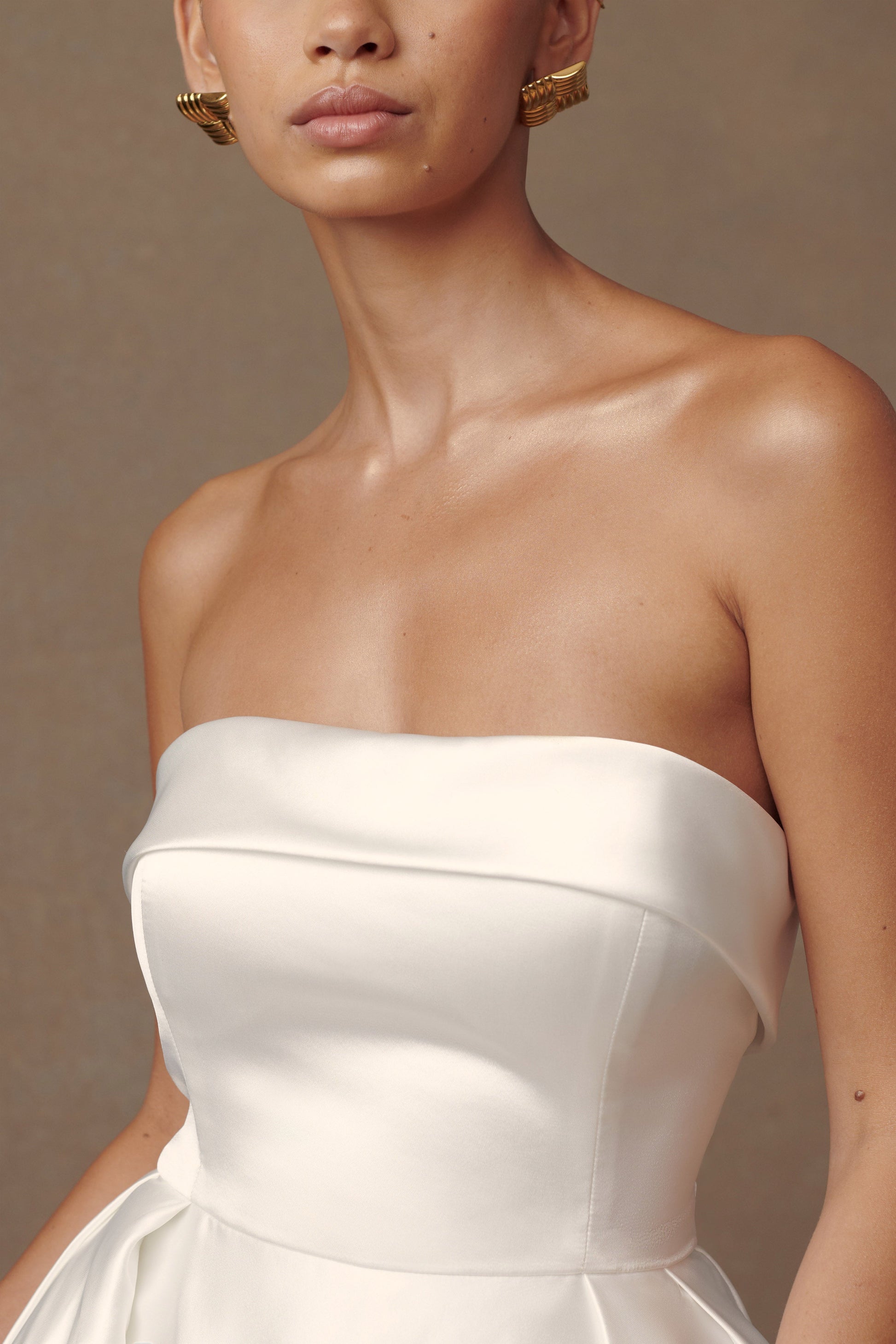 Eileen Strapless Wedding Gown - White #8