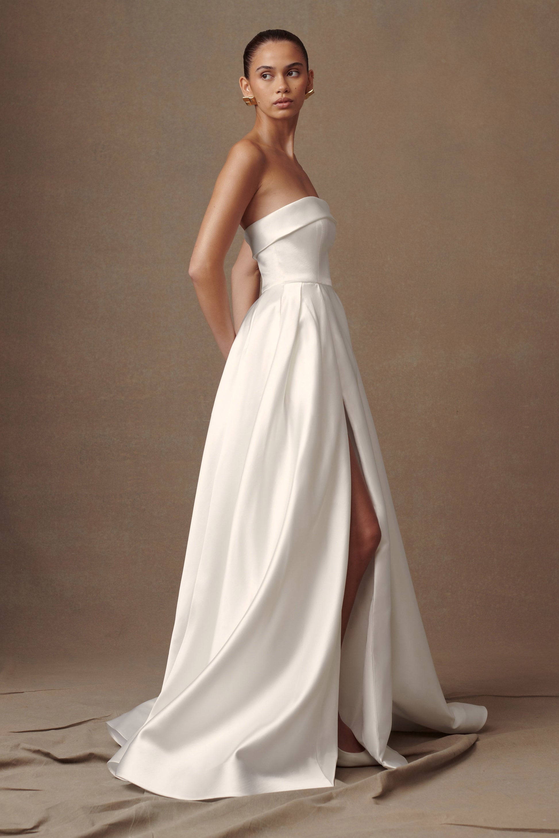 Eileen Strapless Wedding Gown - White #5