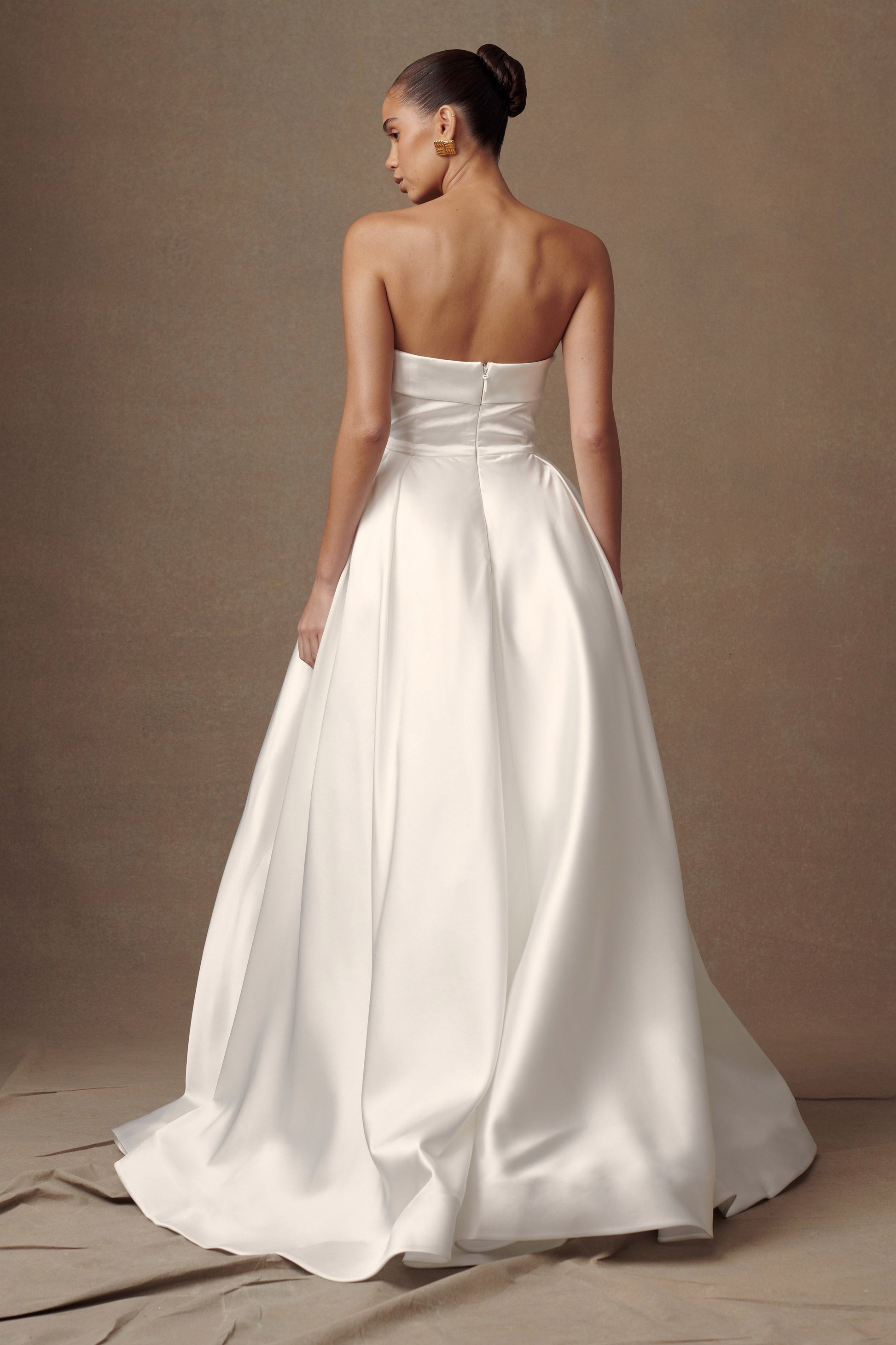 Eileen Strapless Wedding Gown - White #6