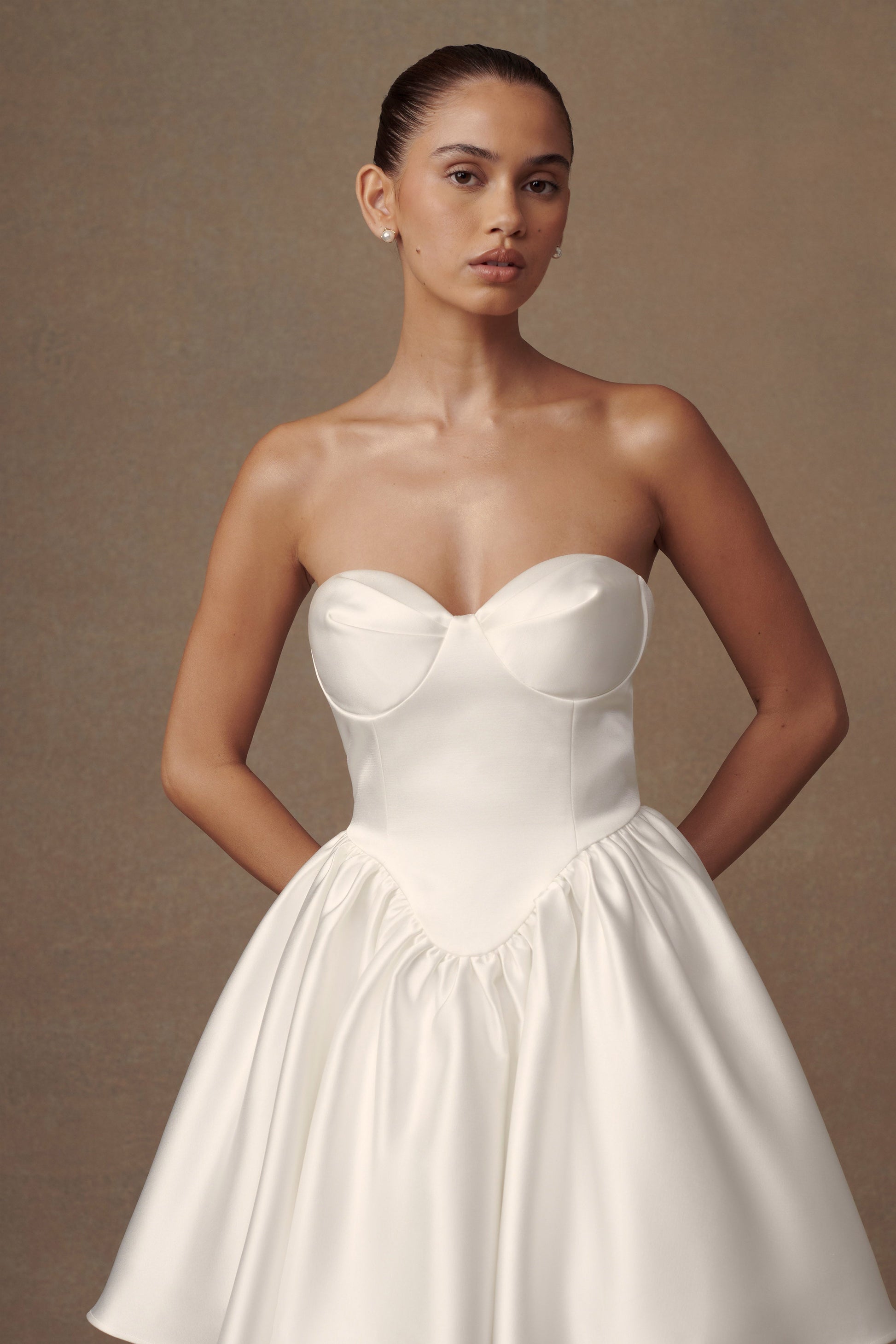 Hollie Structured Corset Mini Dress - White #9