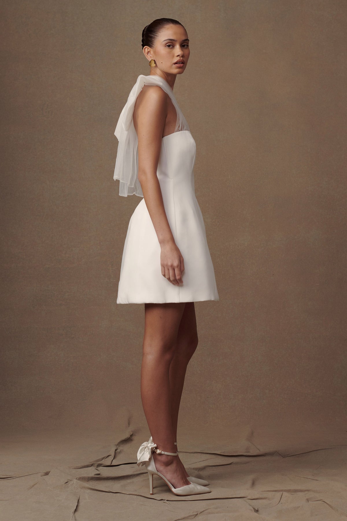 Maryam Tulle Bow Mini Dress - White #8