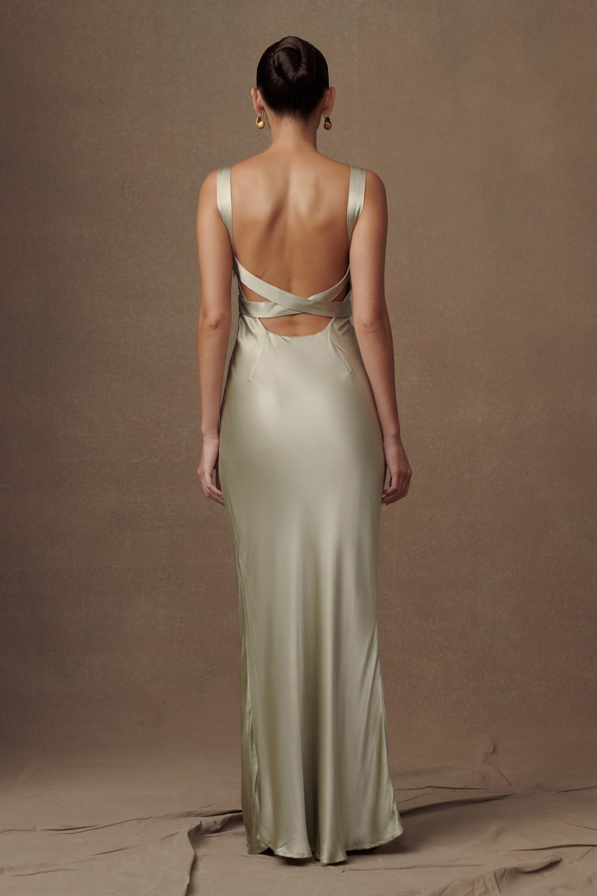 Ensley Satin Maxi Dress - Sage #4