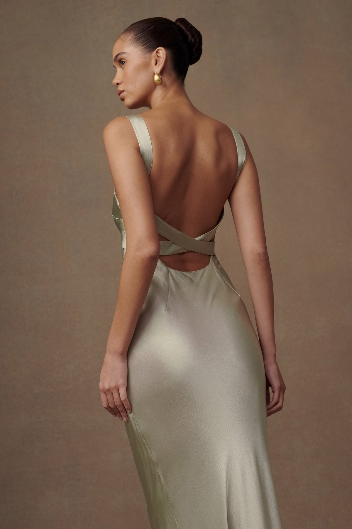 Ensley Satin Maxi Dress - Sage #5