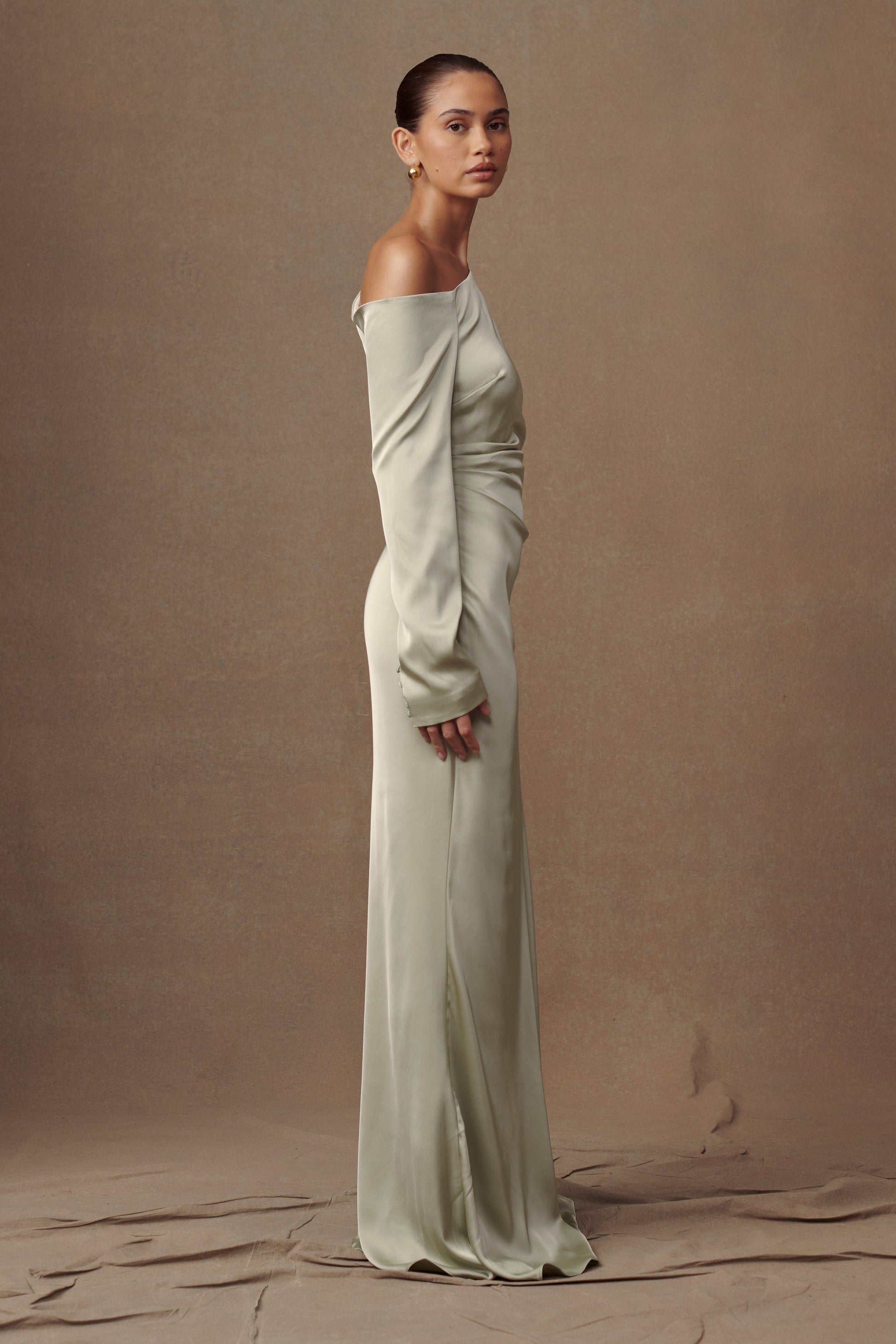 Avery Long Sleeve Maxi Dress - Sage #4