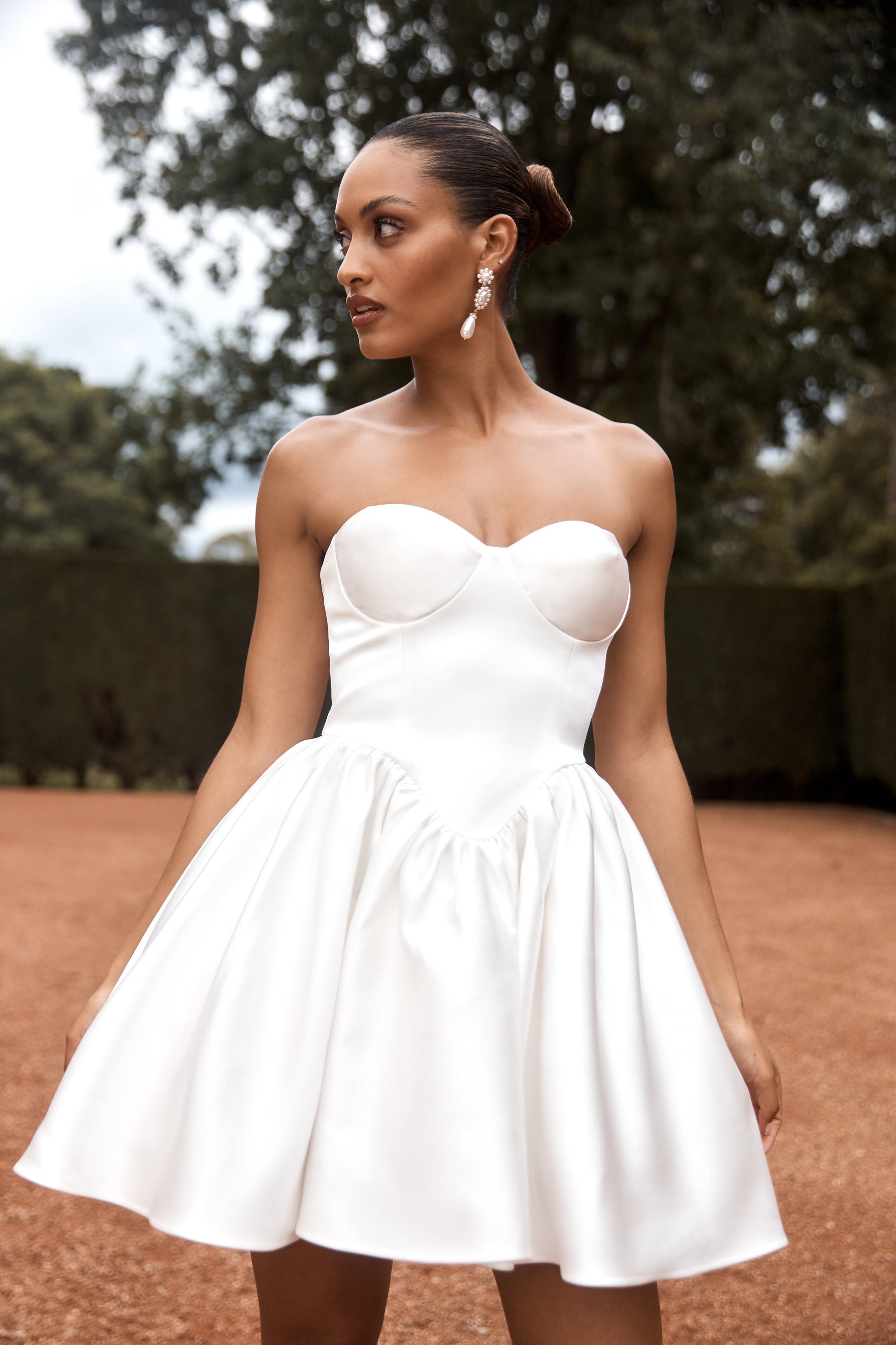 Hollie Structured Corset Mini Dress - White #2