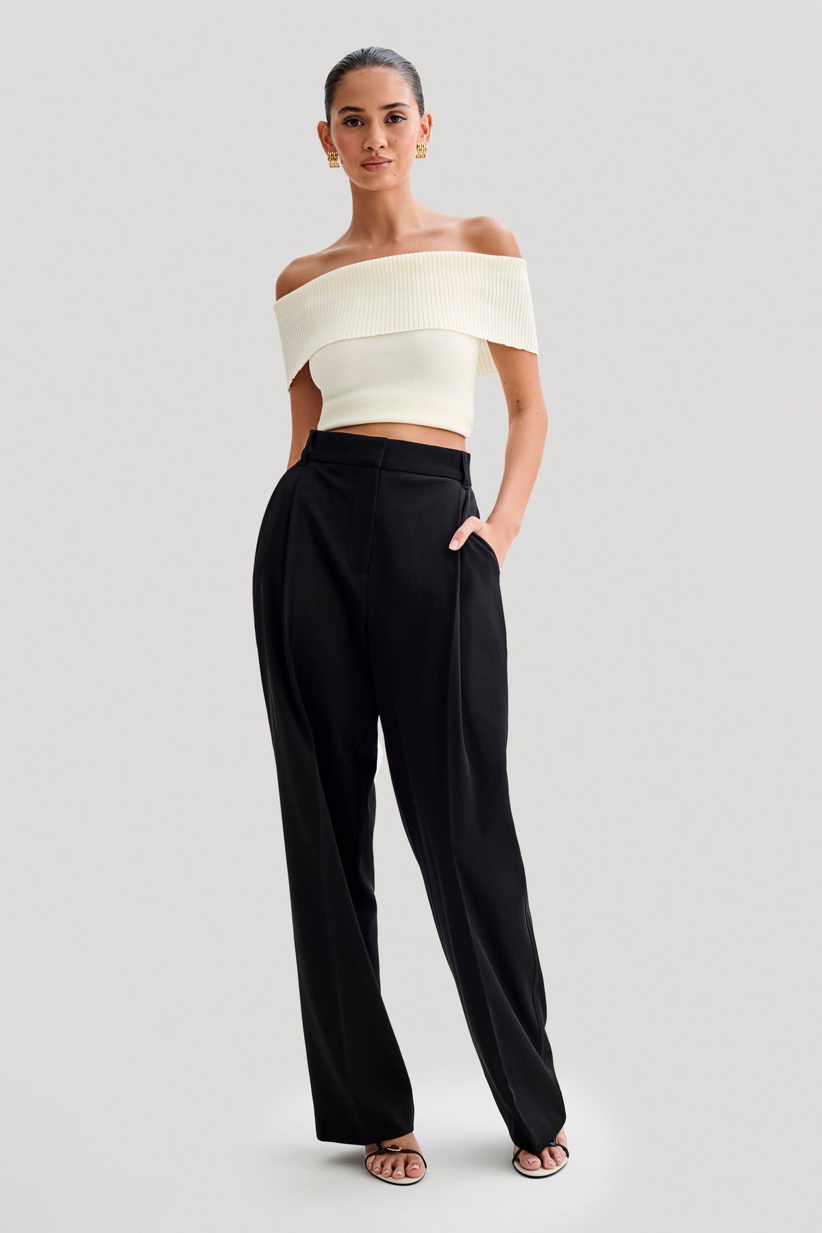Amelie Suiting Straight Leg Pants - Black #7