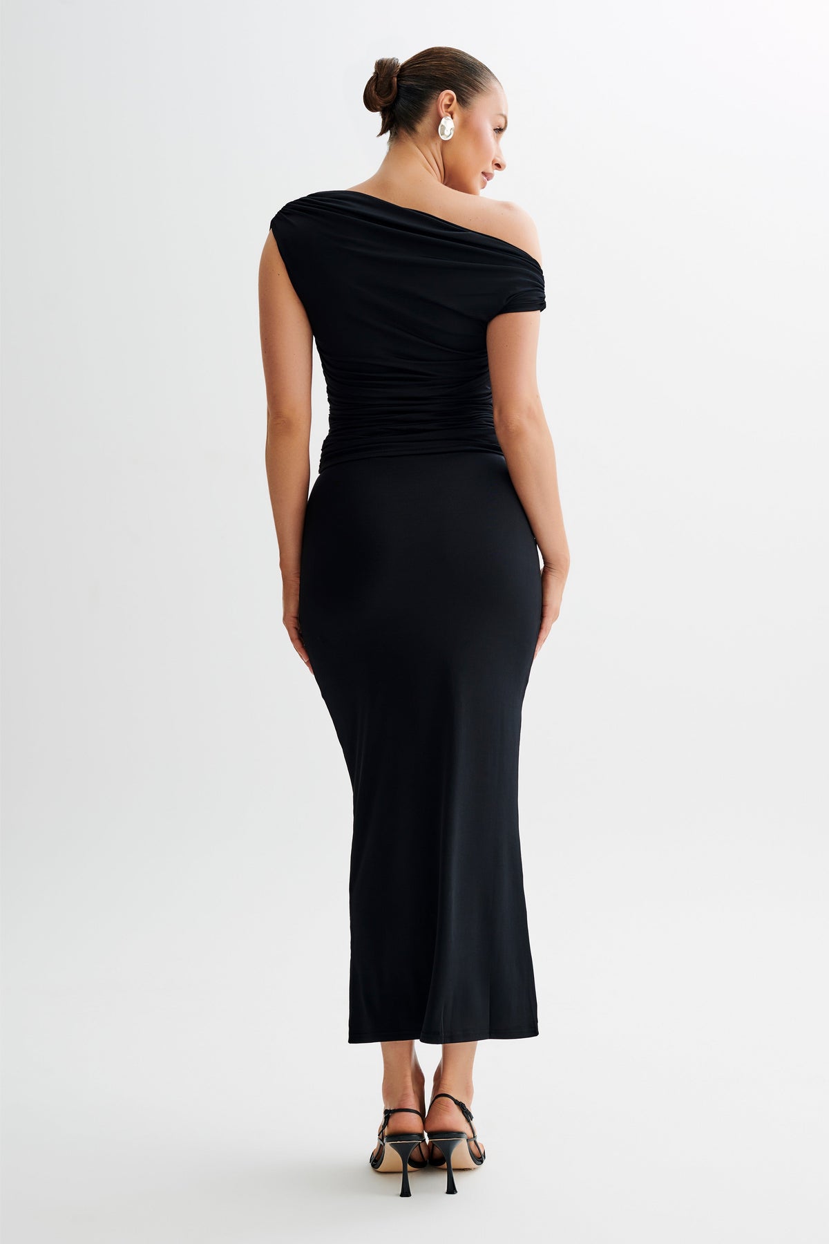 Alayna Slinky Ruched Top - Black #4