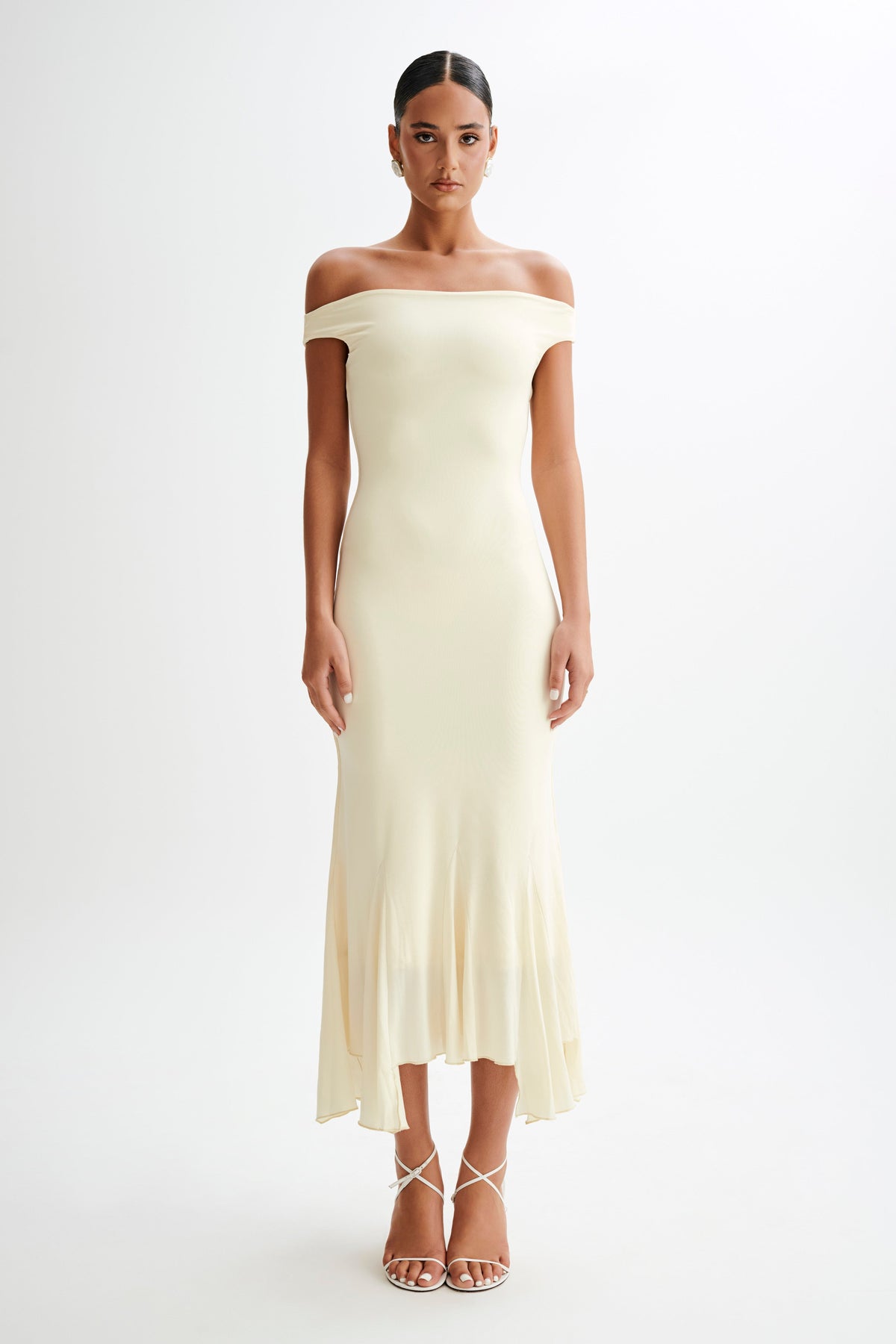 Analina Slinky Handkerchief Midi Dress - Lemon Sherbet #2