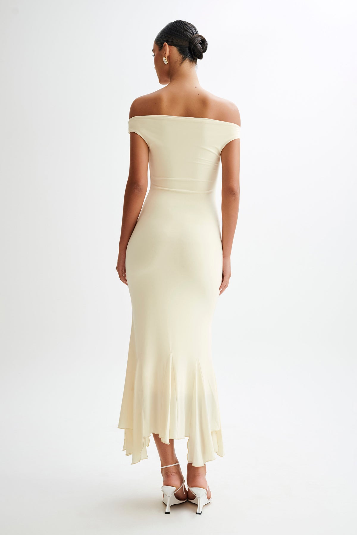 Analina Slinky Handkerchief Midi Dress - Lemon Sherbet #3