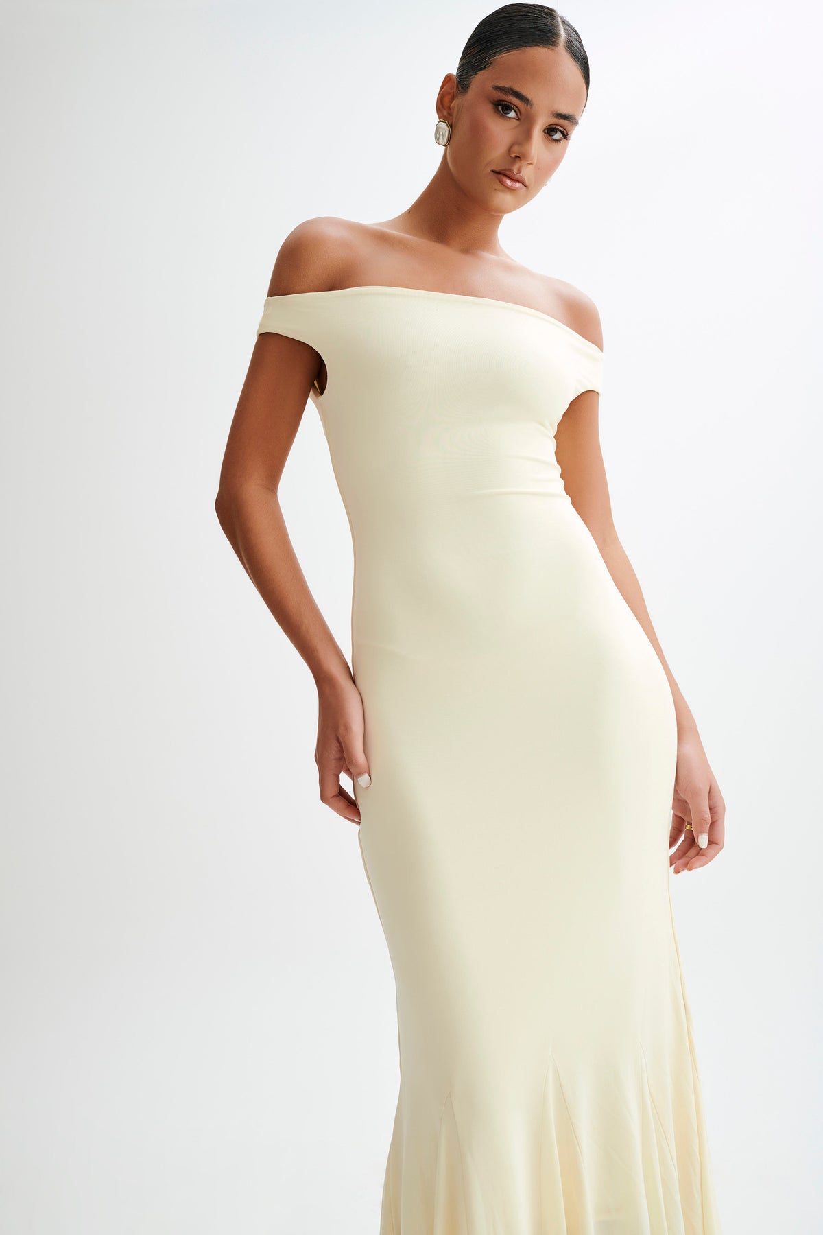 Analina Slinky Handkerchief Midi Dress - Lemon Sherbet #6