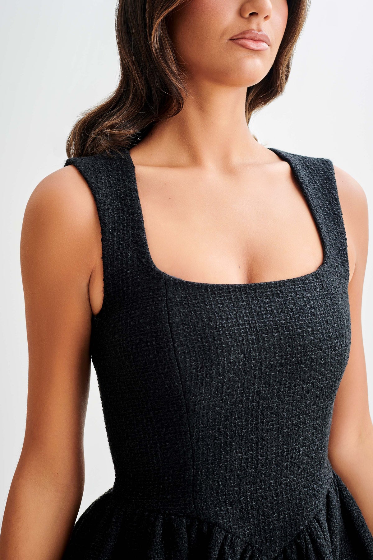 Jennifer Boucle Mini Dress - Black #3