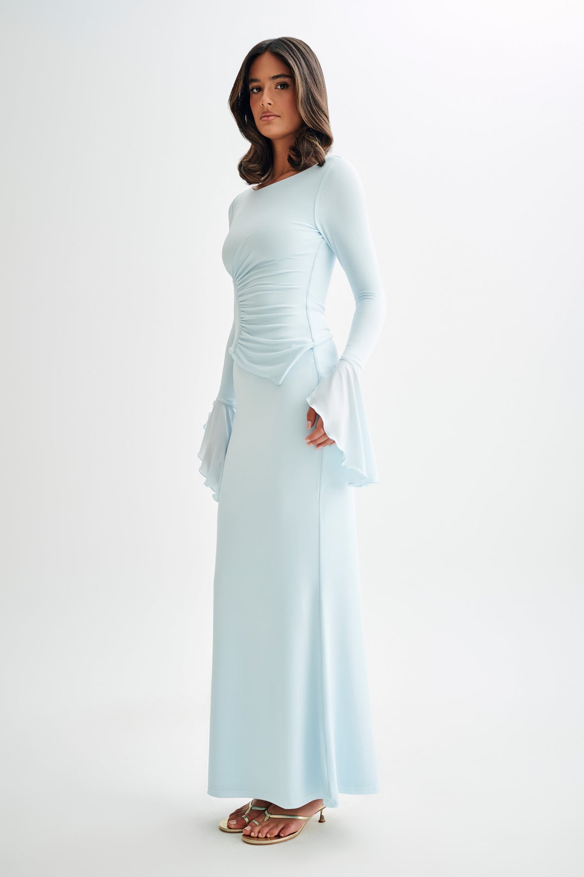 Stevie Bell Sleeve Slinky Top - Sky Blue #5