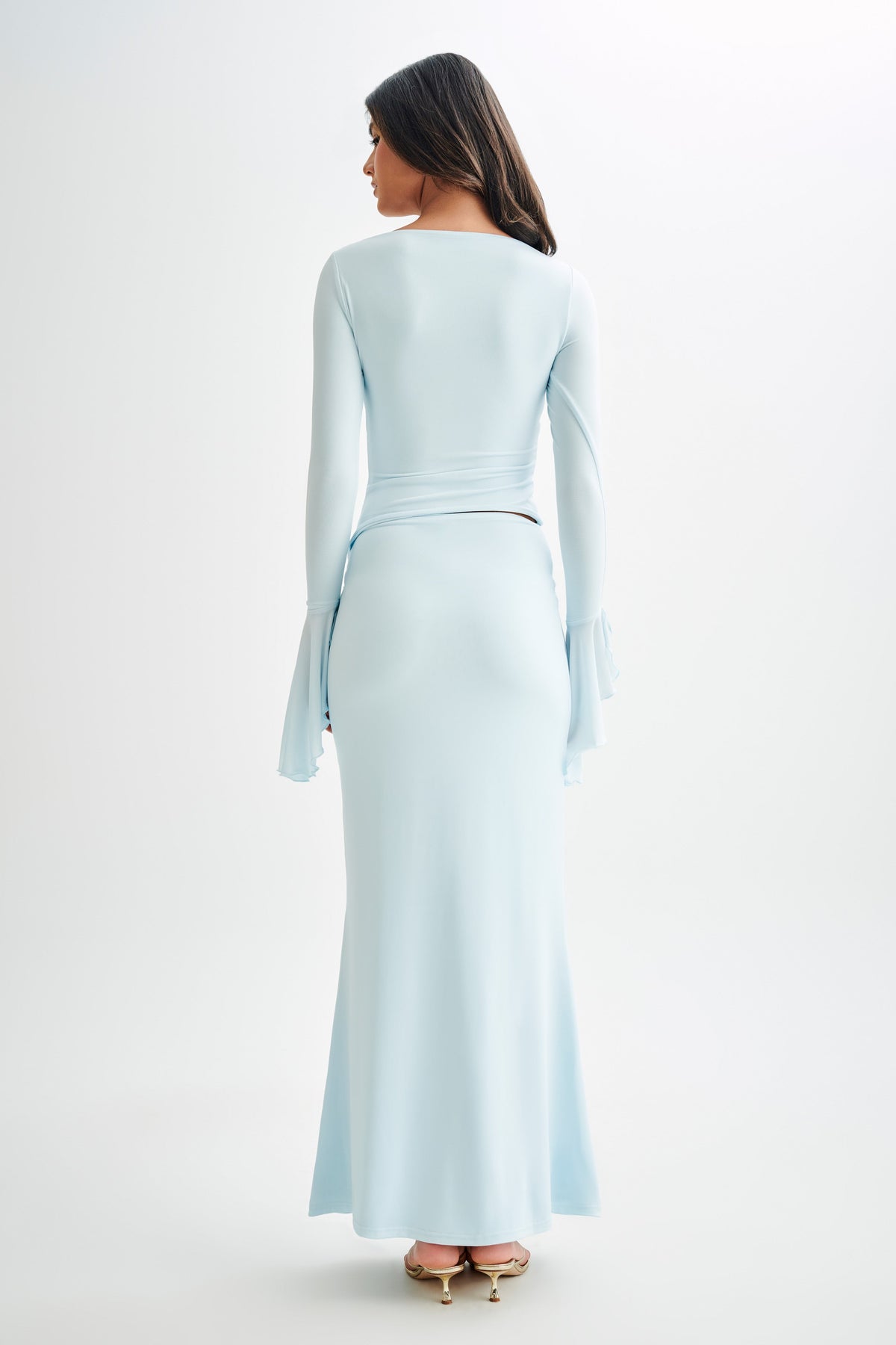 Stevie Bell Sleeve Slinky Top - Sky Blue #2