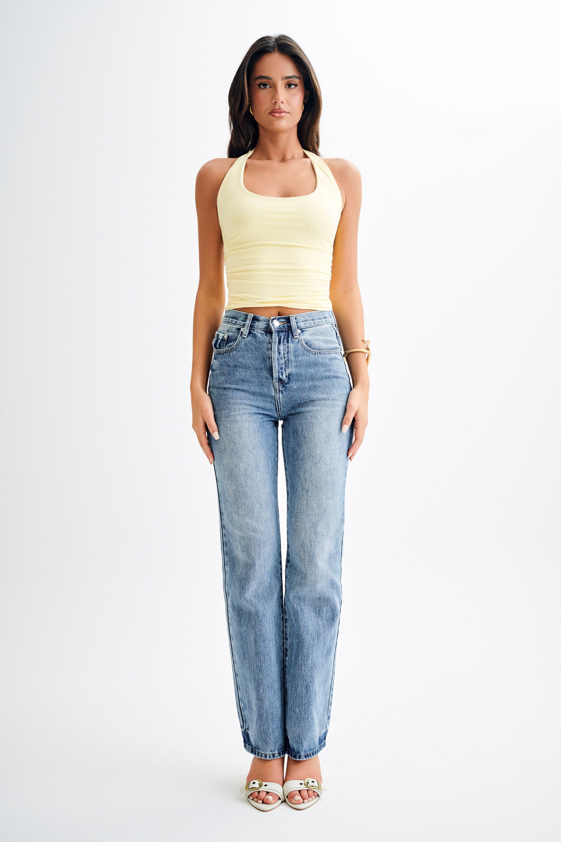 Marie Recycled Halter Top - Lemon Sherbet #8