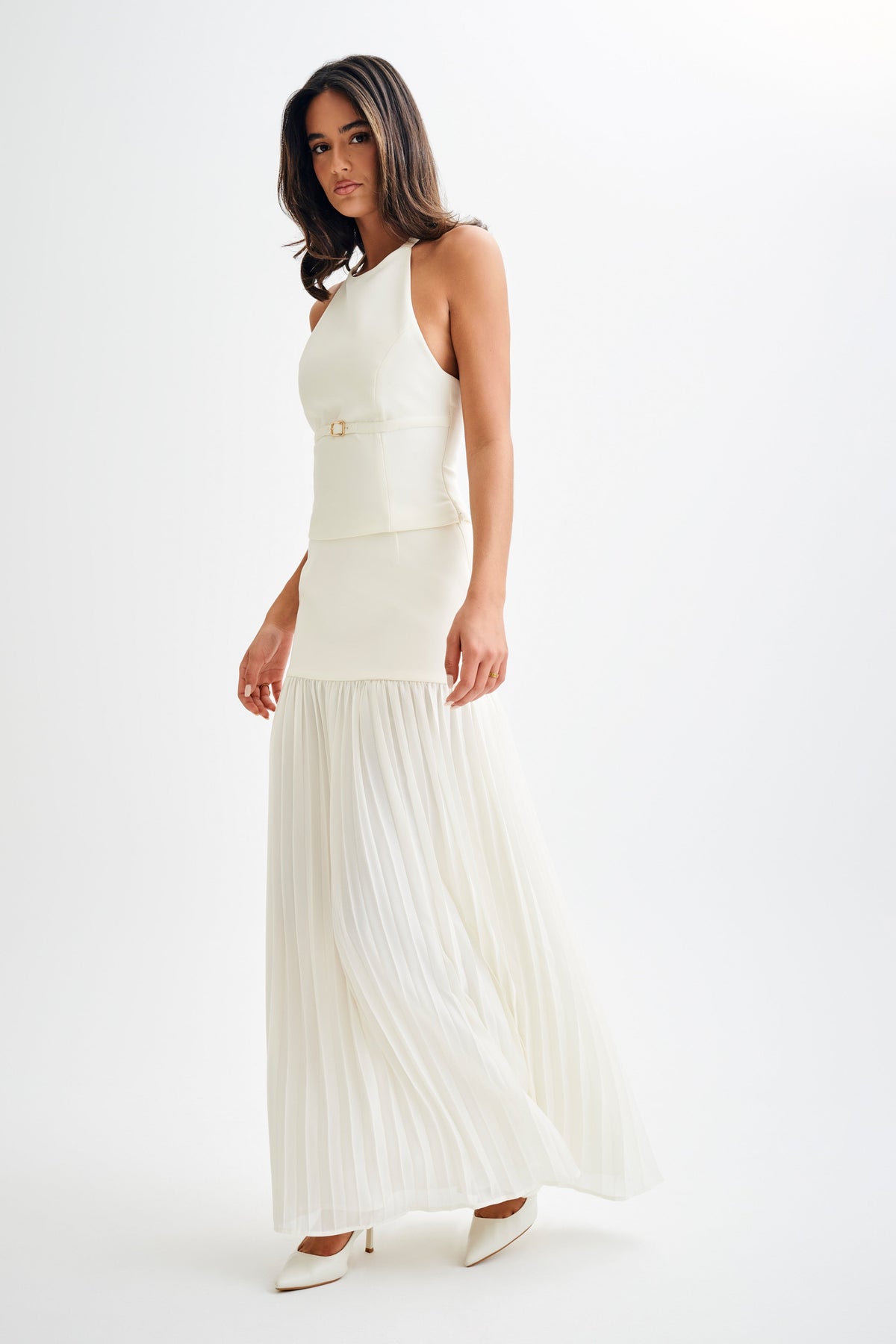 Jillian Pleated Maxi Skirt - Ivory #4