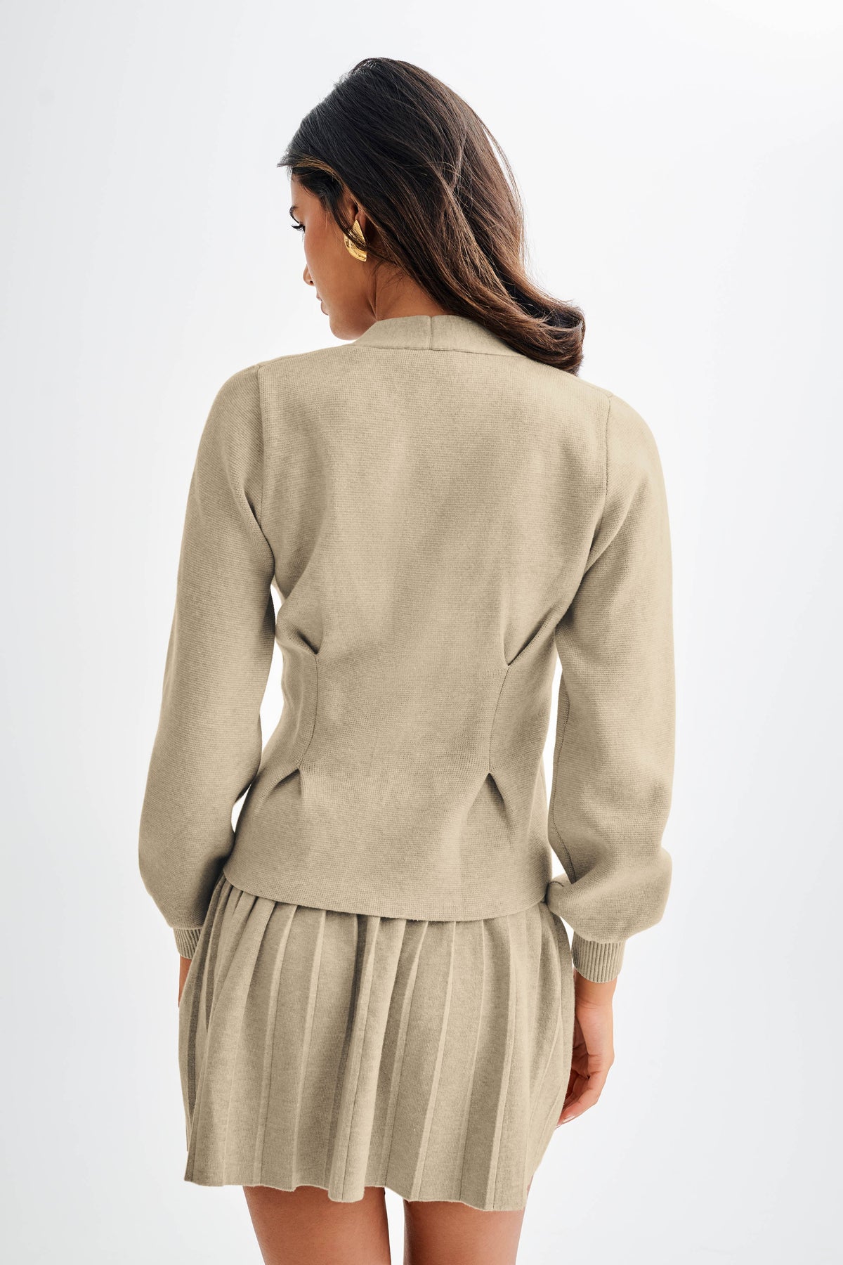 Beverly Knit Pleated Mini Skirt - Oak #8